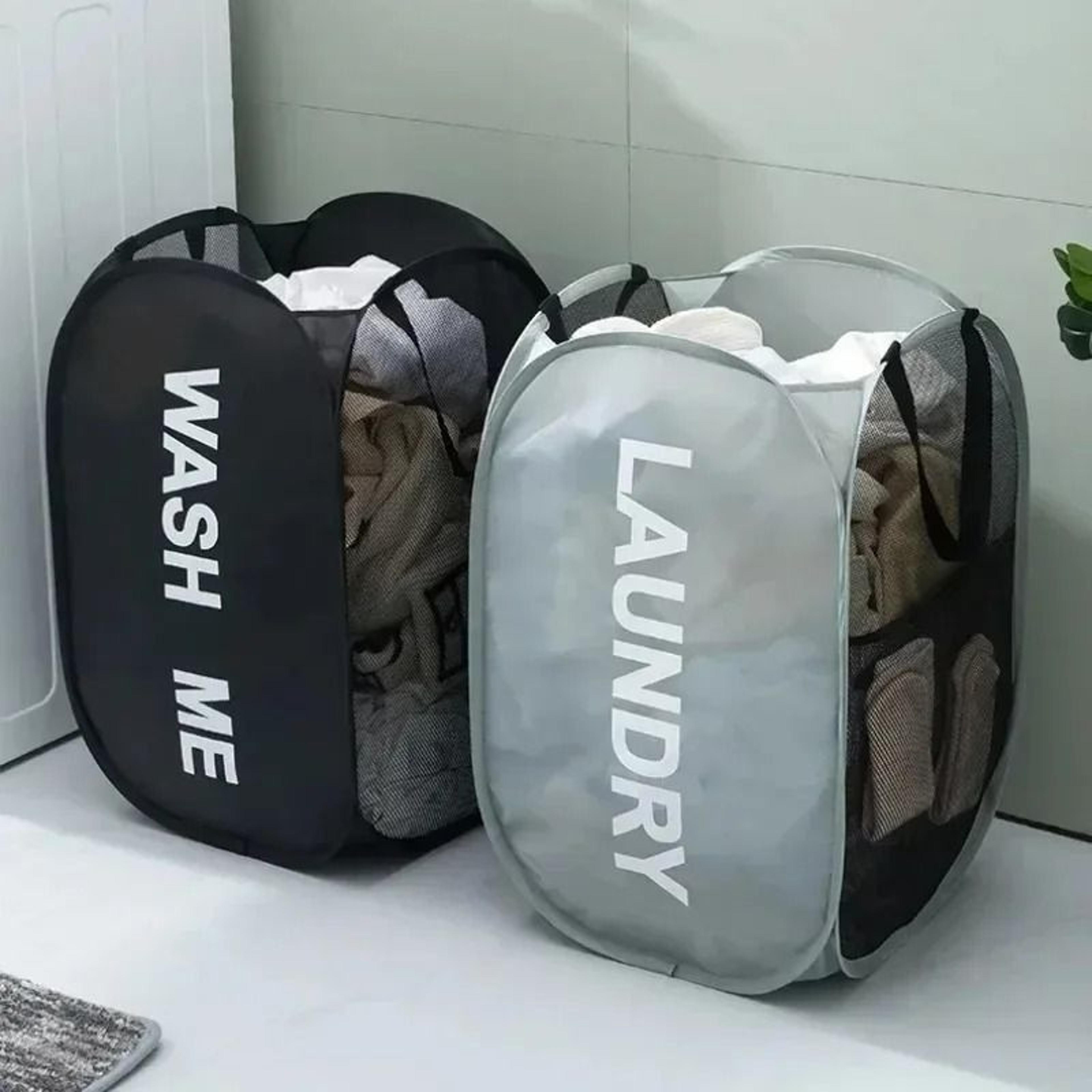 Durable Folding Mesh Laundry Basket And Toy Storage Organizer 0