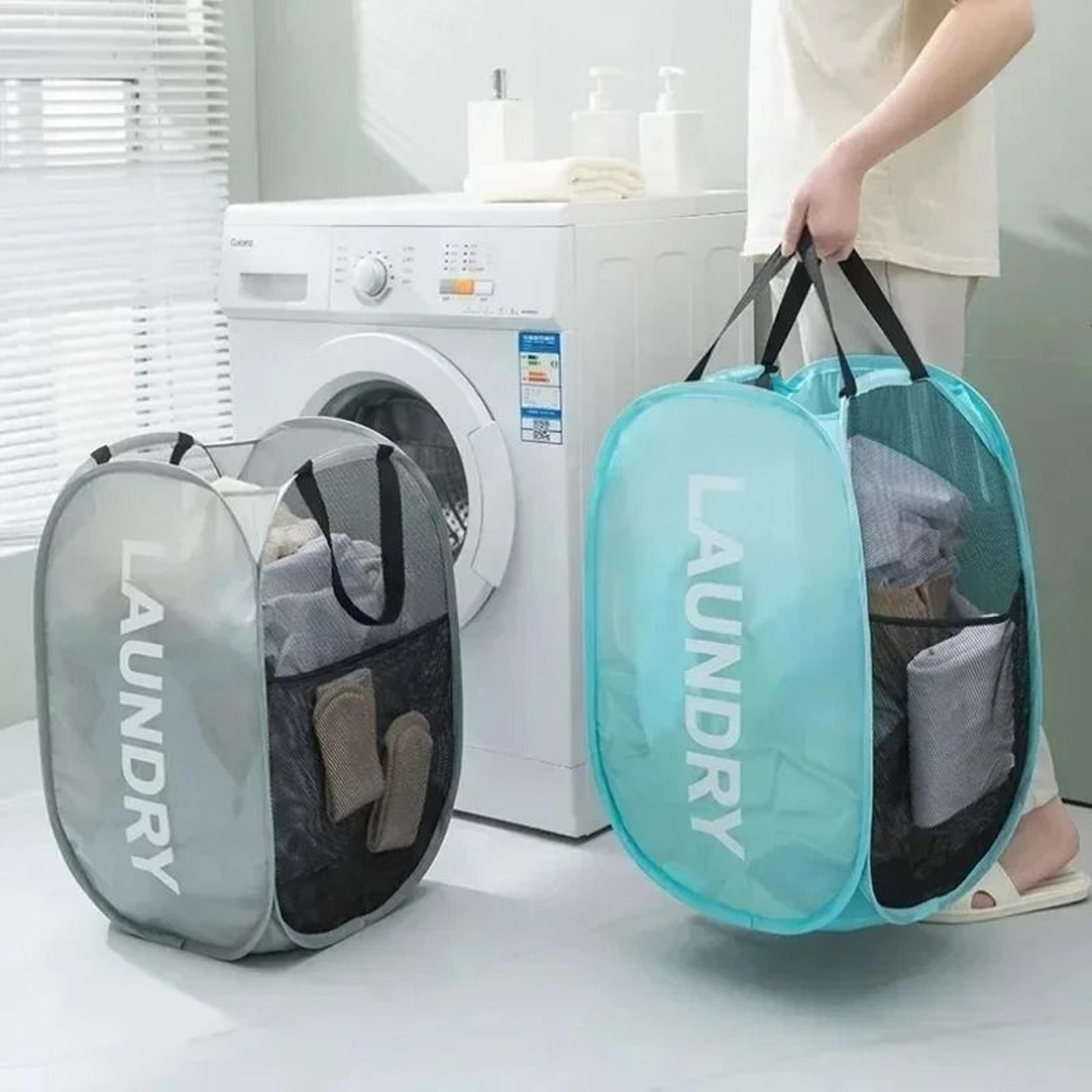 Durable Folding Mesh Laundry Basket And Toy Storage Organizer 1