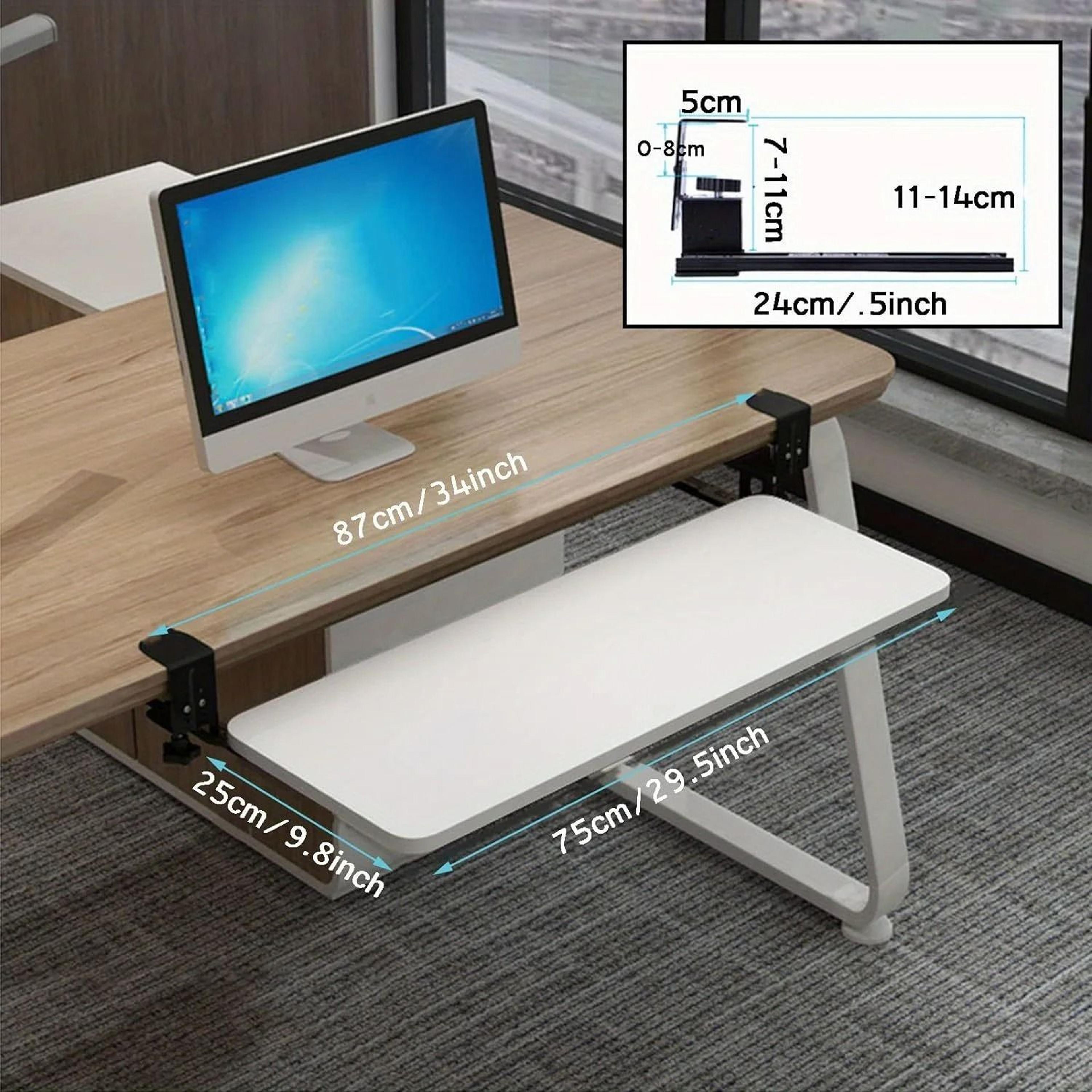 Ergonomic ClampOn UnderDesk Sliding Keyboard Tray 3