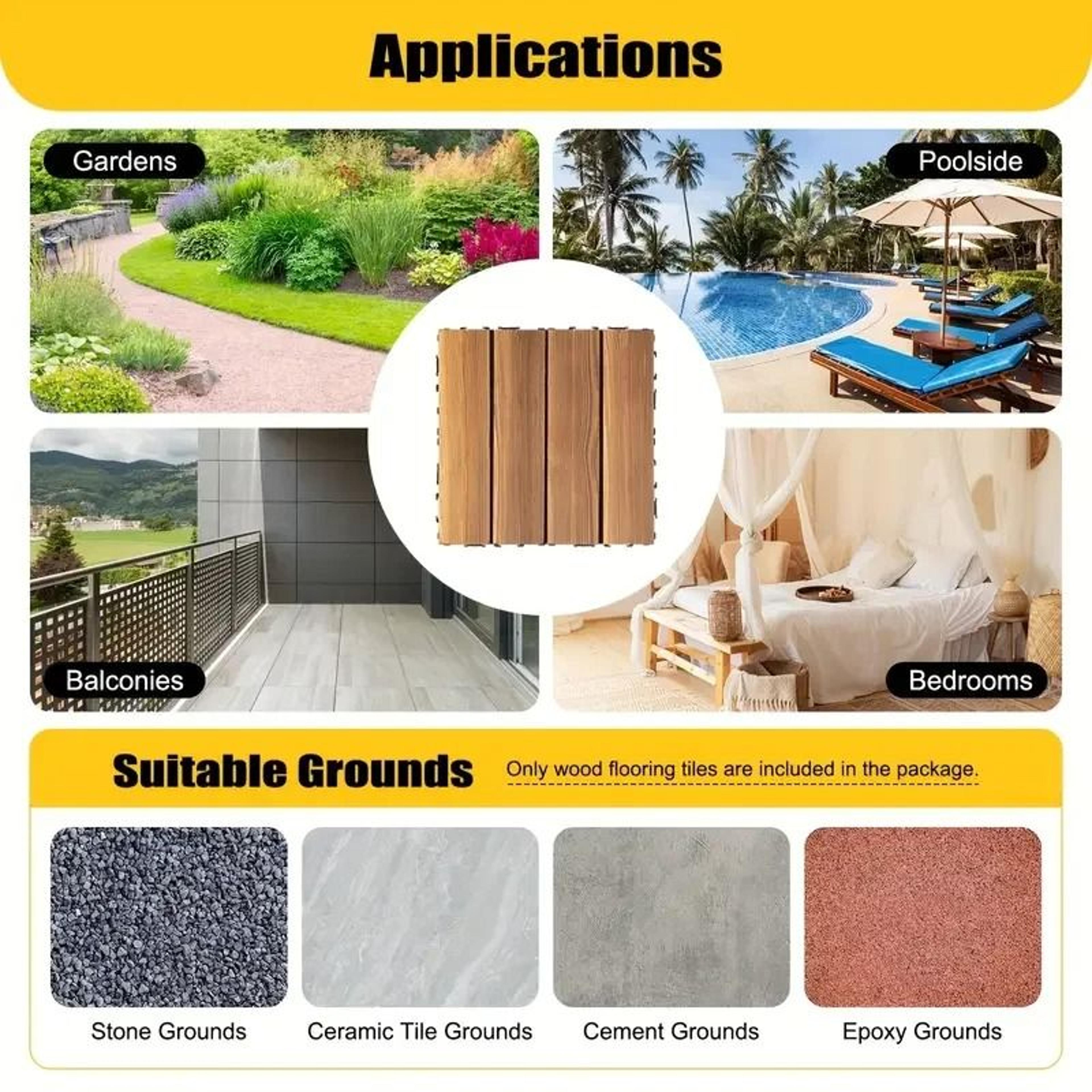 Professional Splicing Solid Wood Interconnected Floor Tiles 3