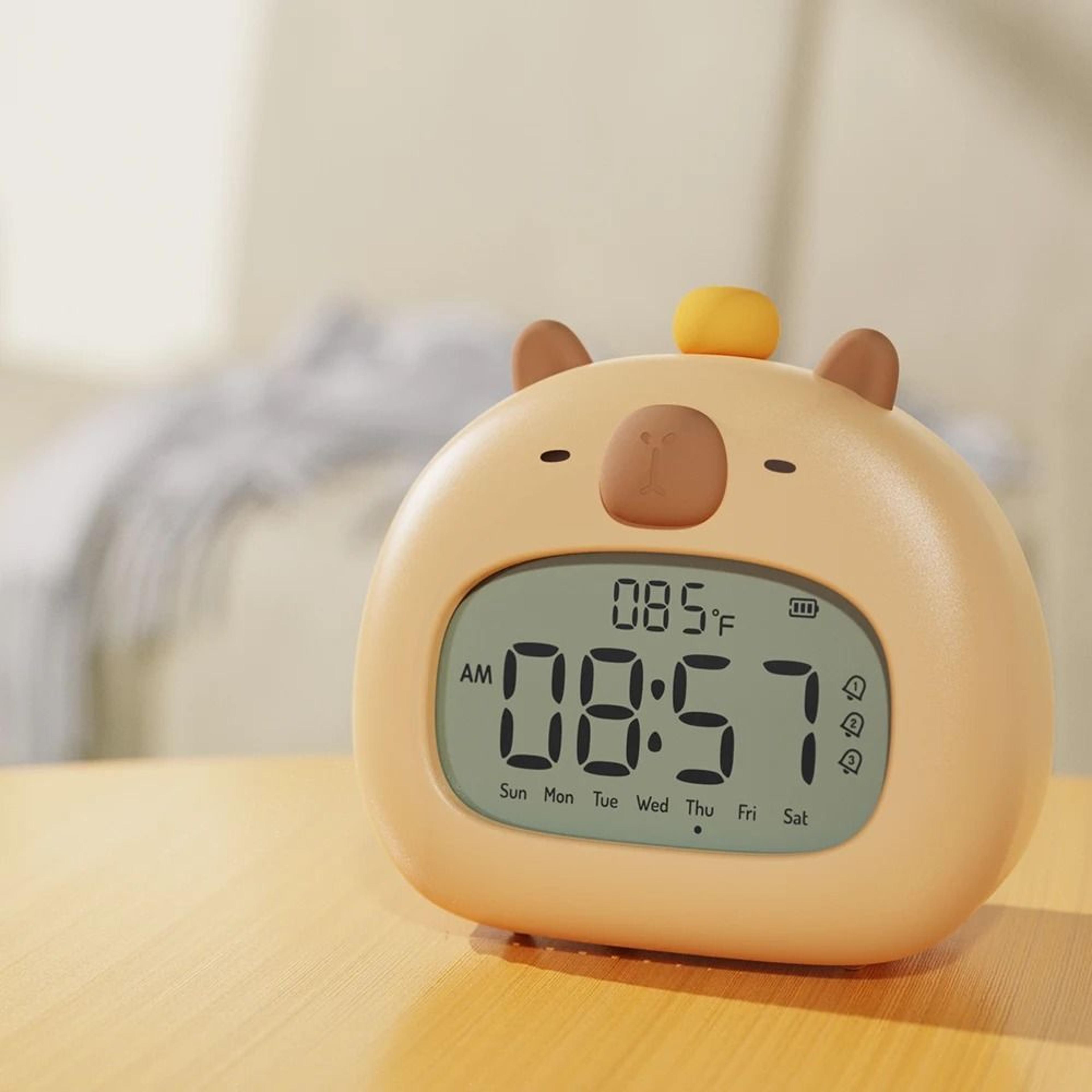 Cute Capybara Bedside LED Kids Alarm Clock 5