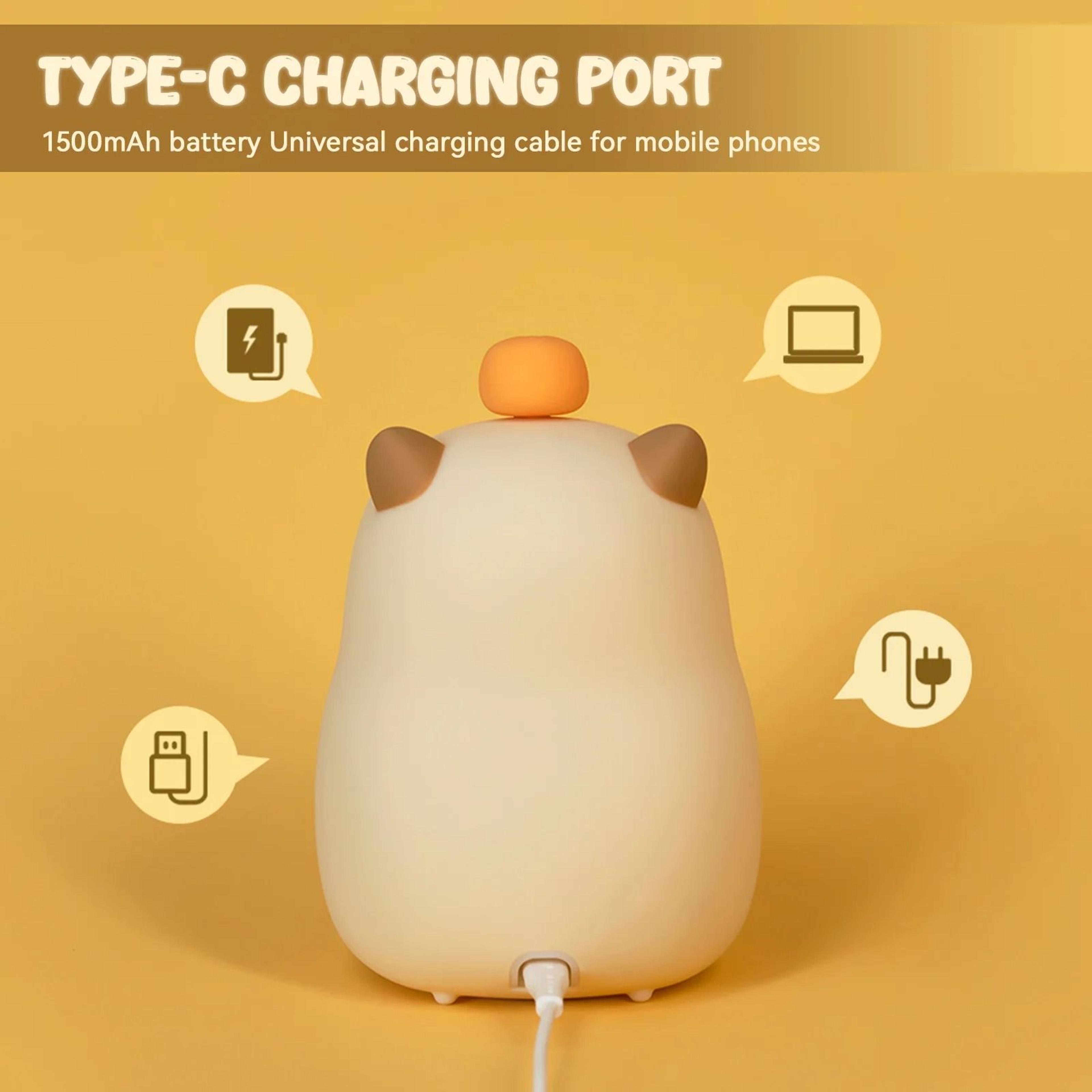 Cute Capybara Rechargeable Kids Alarm Clock  Night Light 3