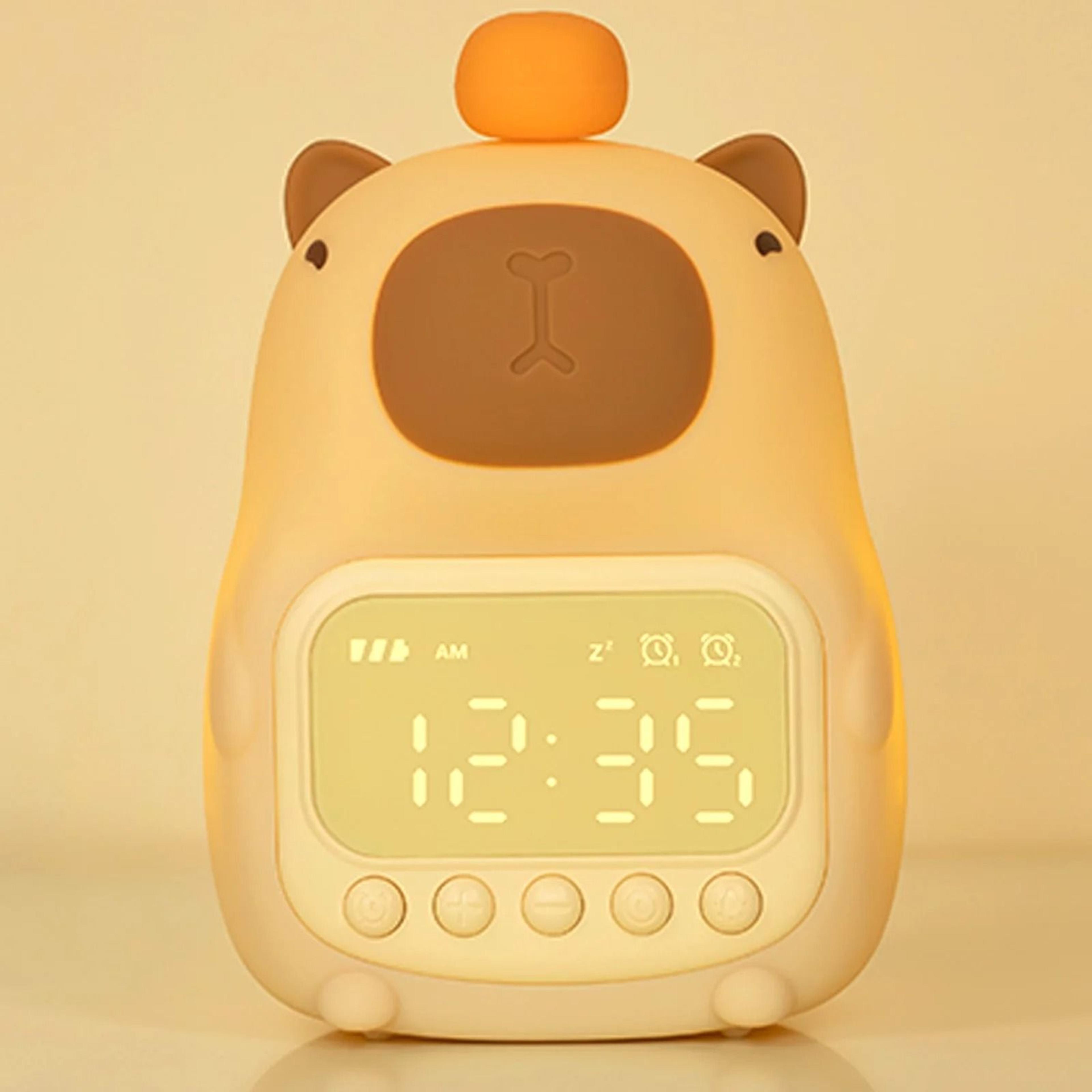Cute Capybara Rechargeable Kids Alarm Clock  Night Light 6