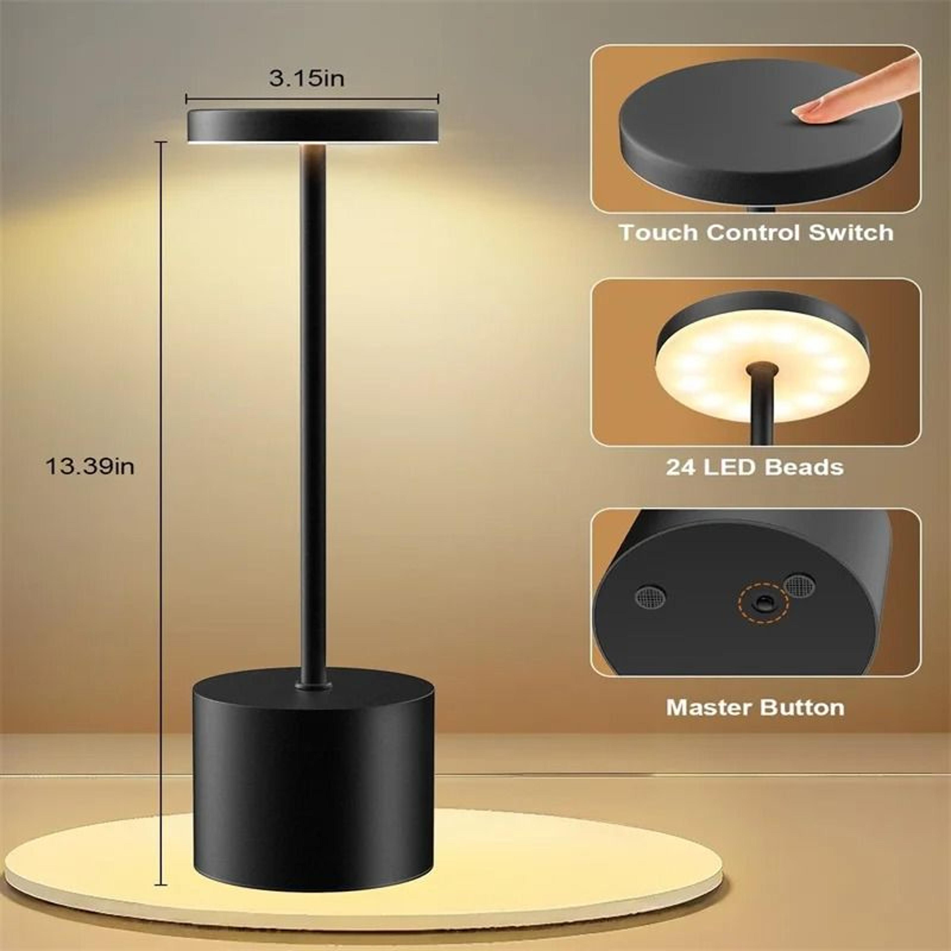 Rechargeable Simple Touch Sensor LED Table Lamp 2Piece Set 4