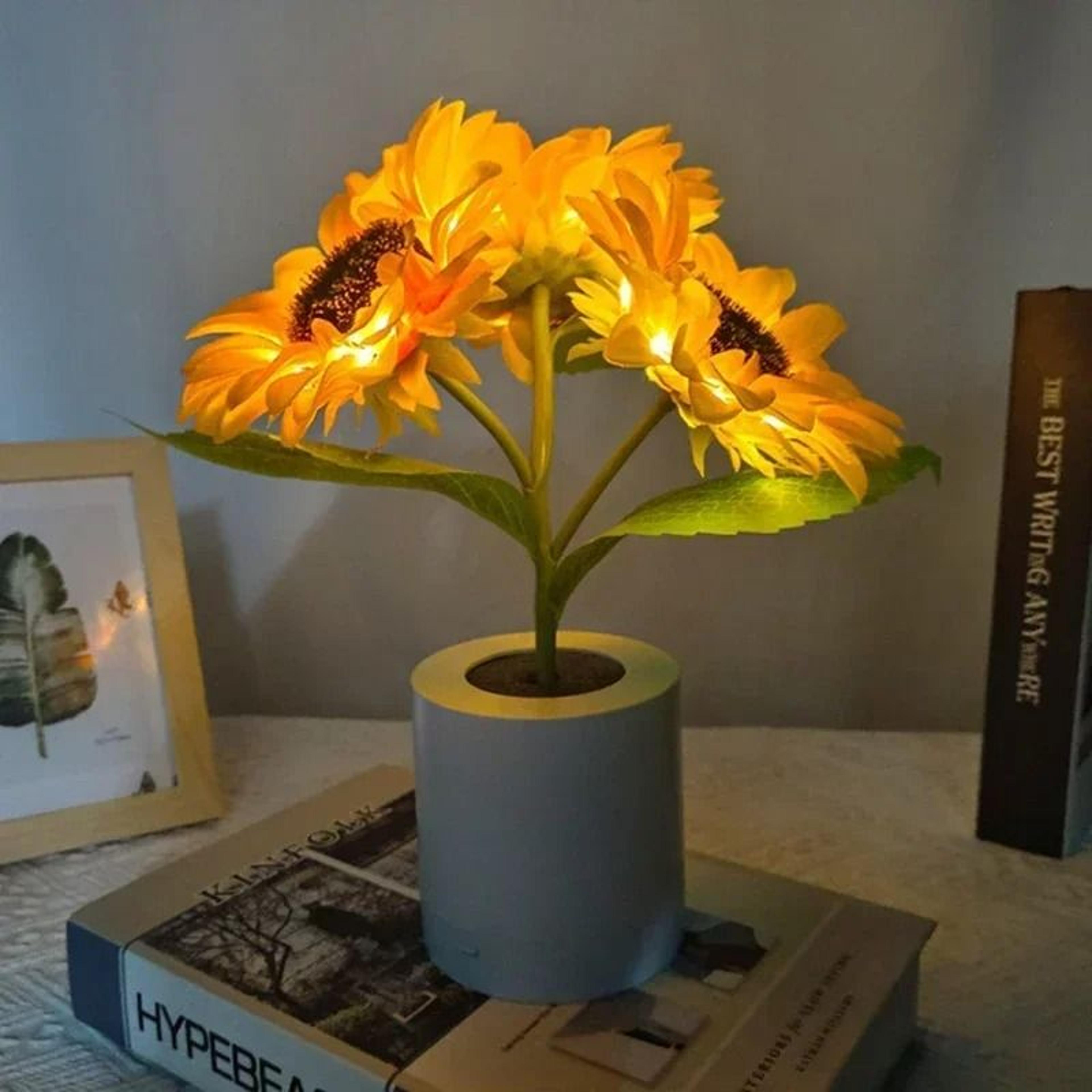 Rechargeable 3LED Sunflower Night Light 0