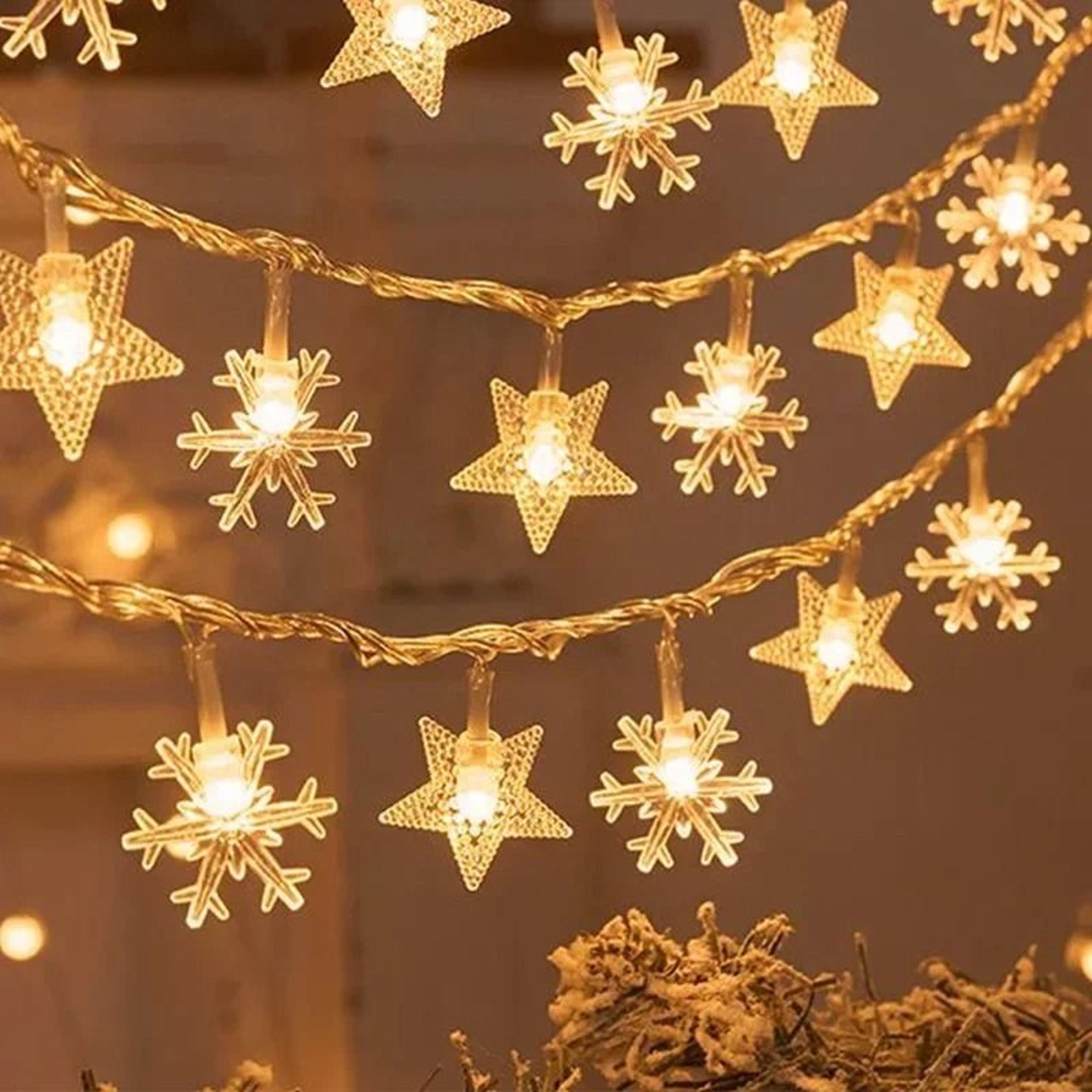 LED Snowflake BatteryOperated Fairy String Lights 6