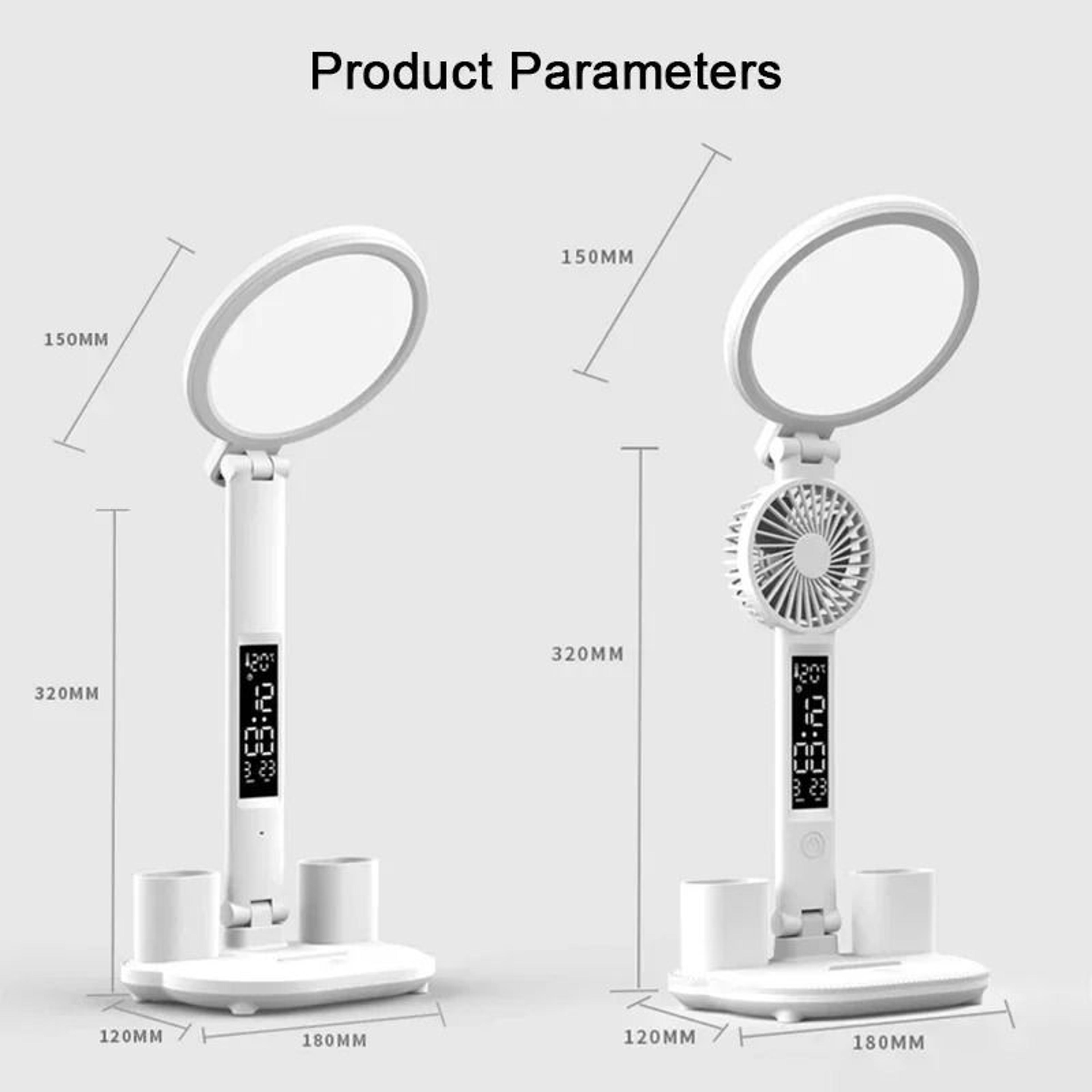 Rechargeable Multifunction Study Desk Lamp With Fan 5
