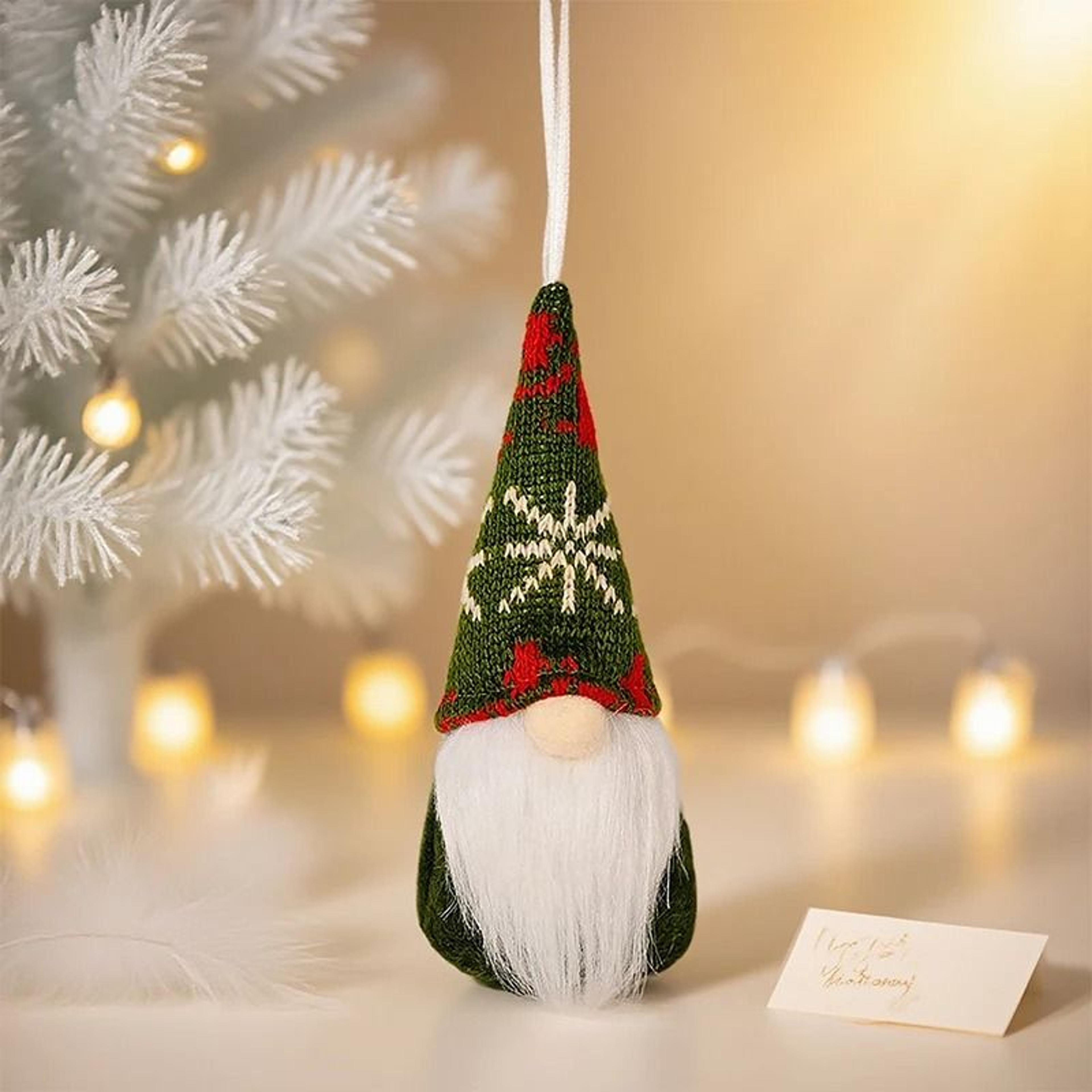 Christmas Faceless Knitted Dwarf Pendant 2