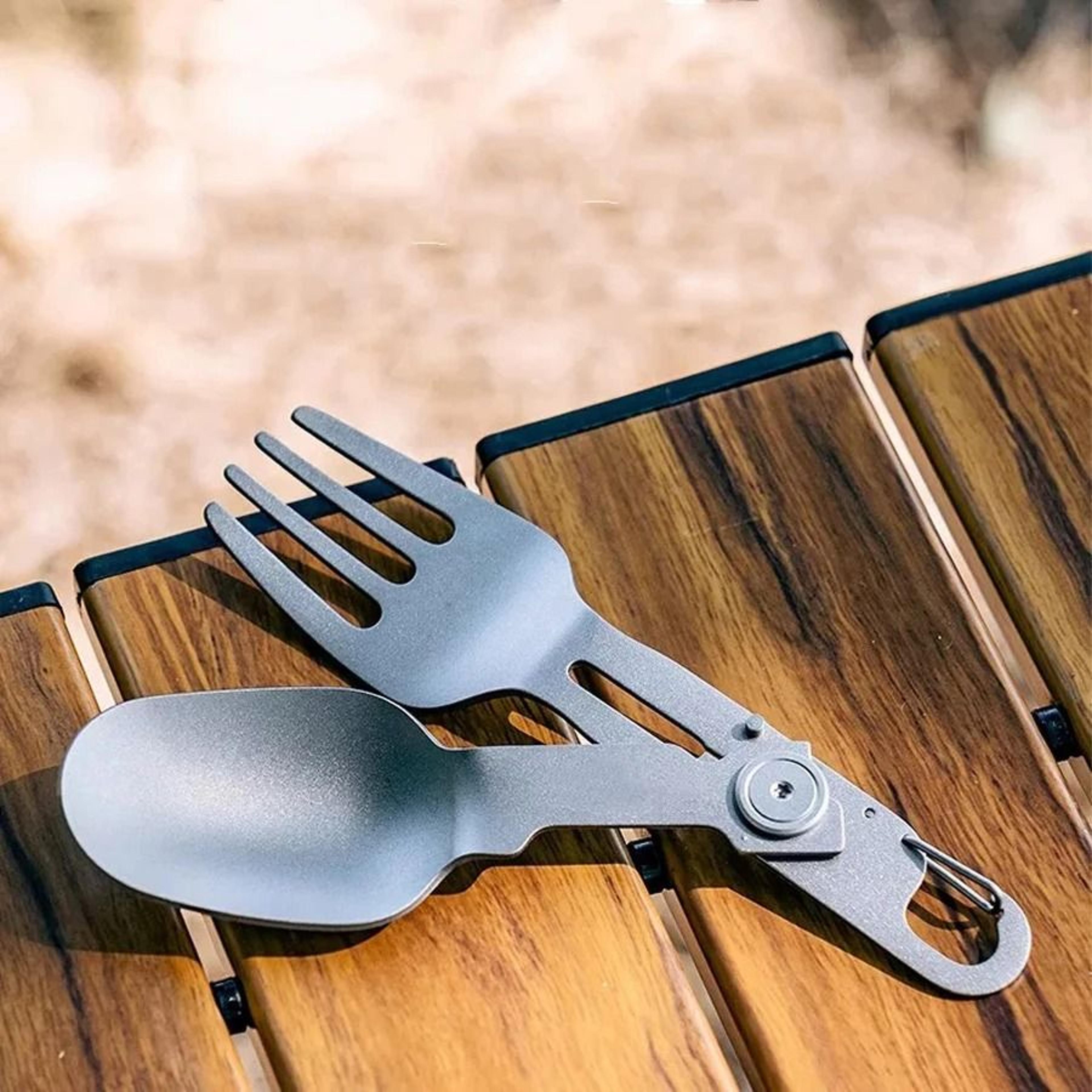 HighPerformance Pure Titanium Folding Tableware Combo 5