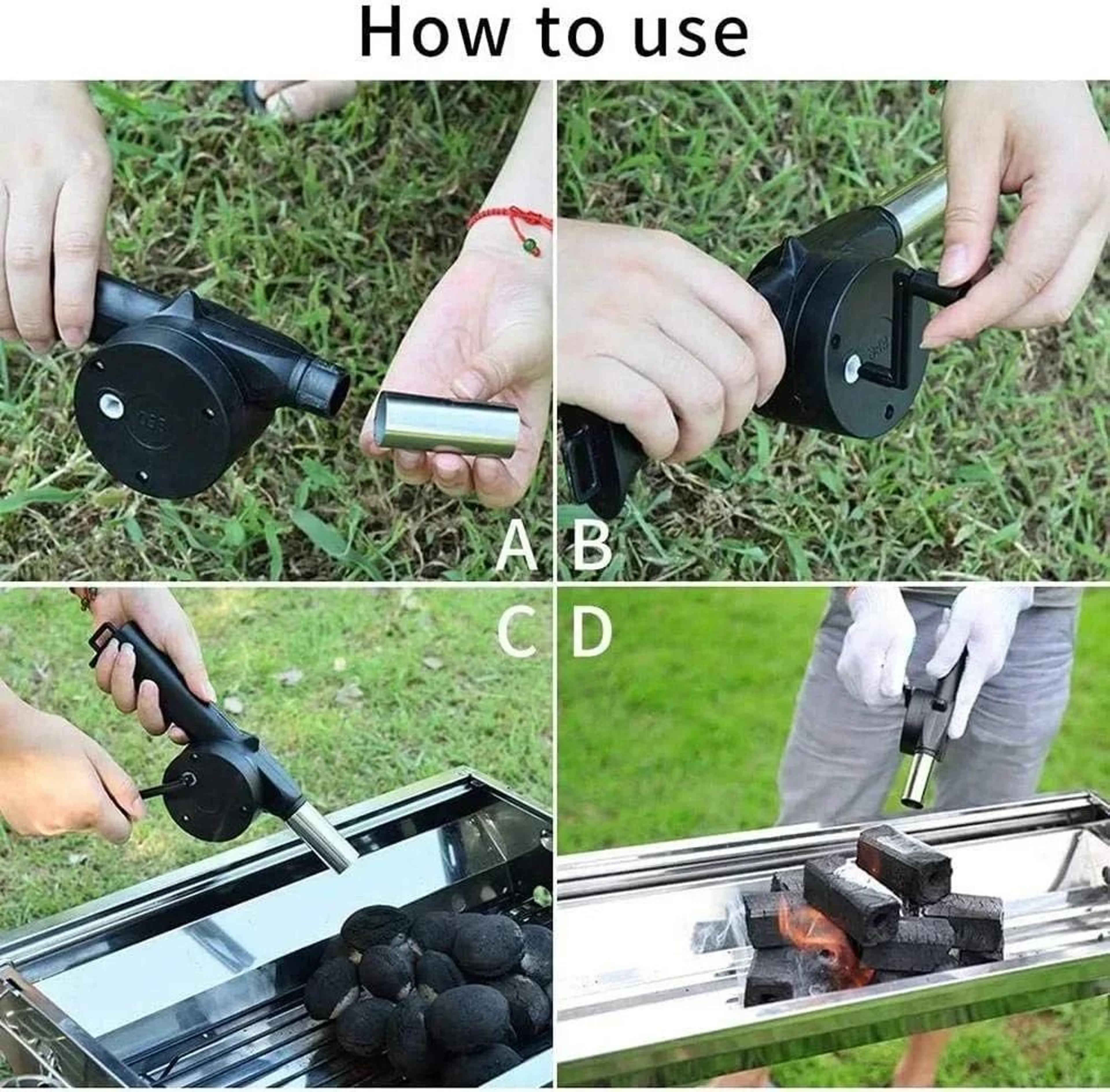 Manual Hand Crank BBQ Air Blower 4