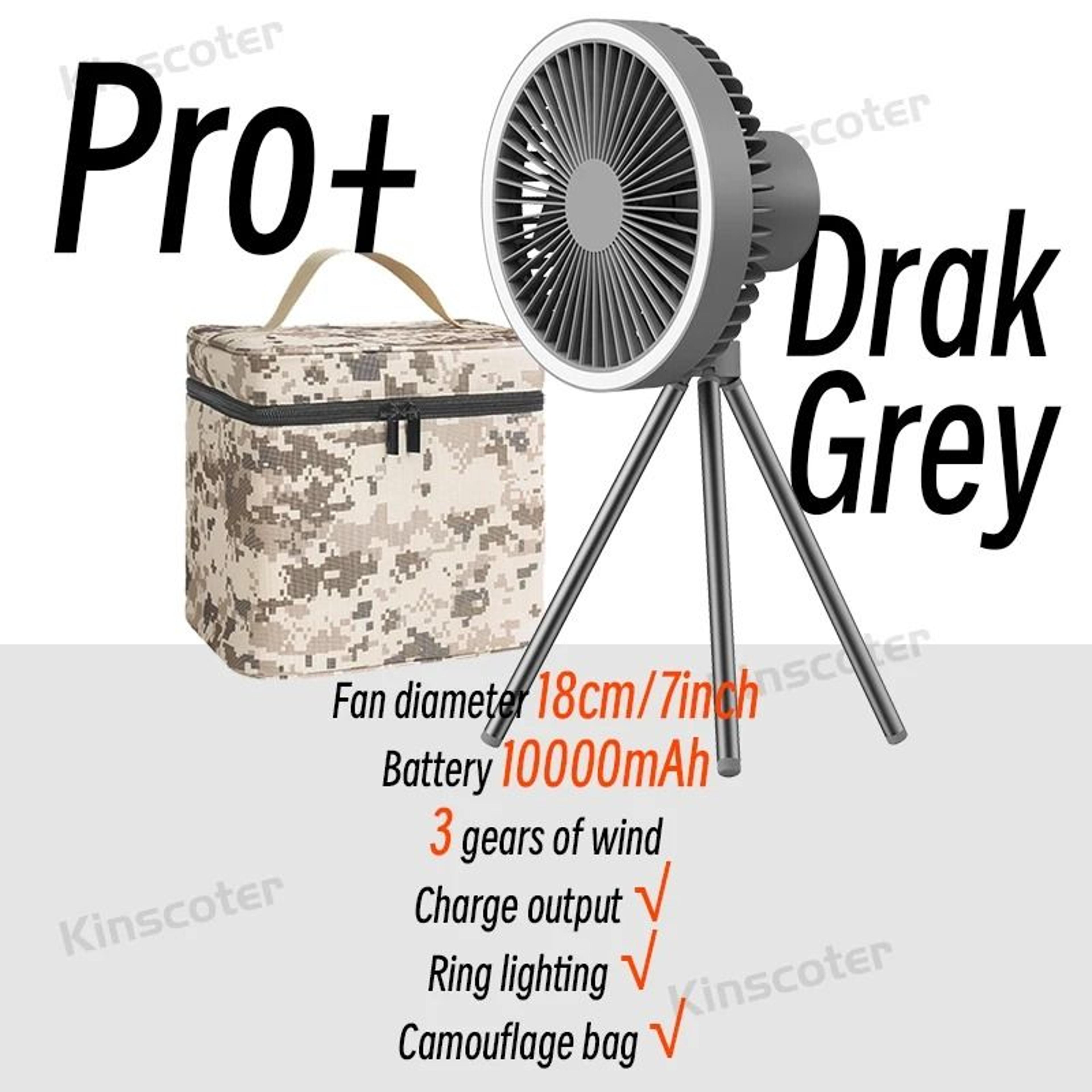 Portable Rechargeable Camping Fan With LED Lighting 10