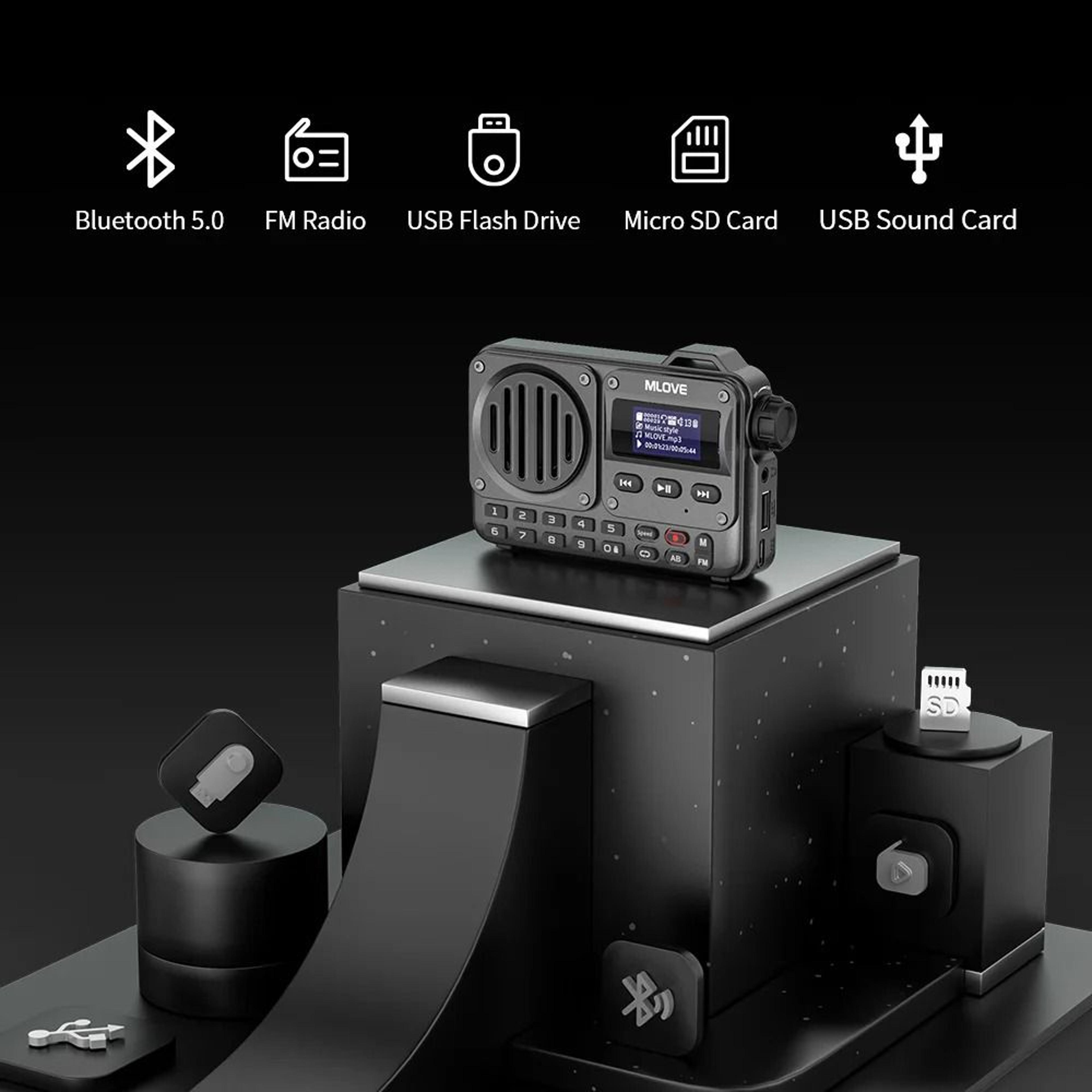 MLOVE BV800 SuperPortable Bluetooth Speaker With FM Radio 2
