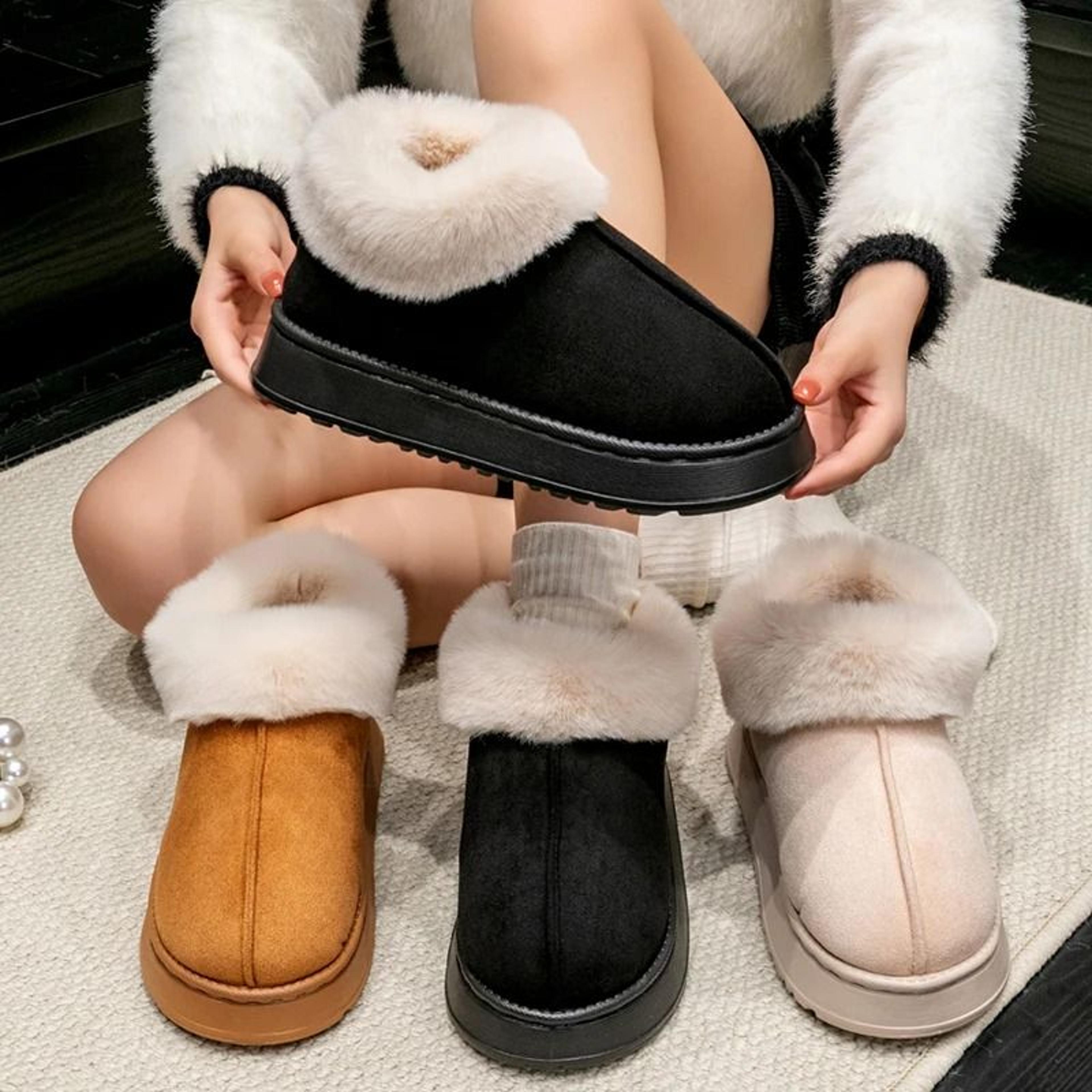 Comfortable Plush Faux Fur Winter Snow Boots 3