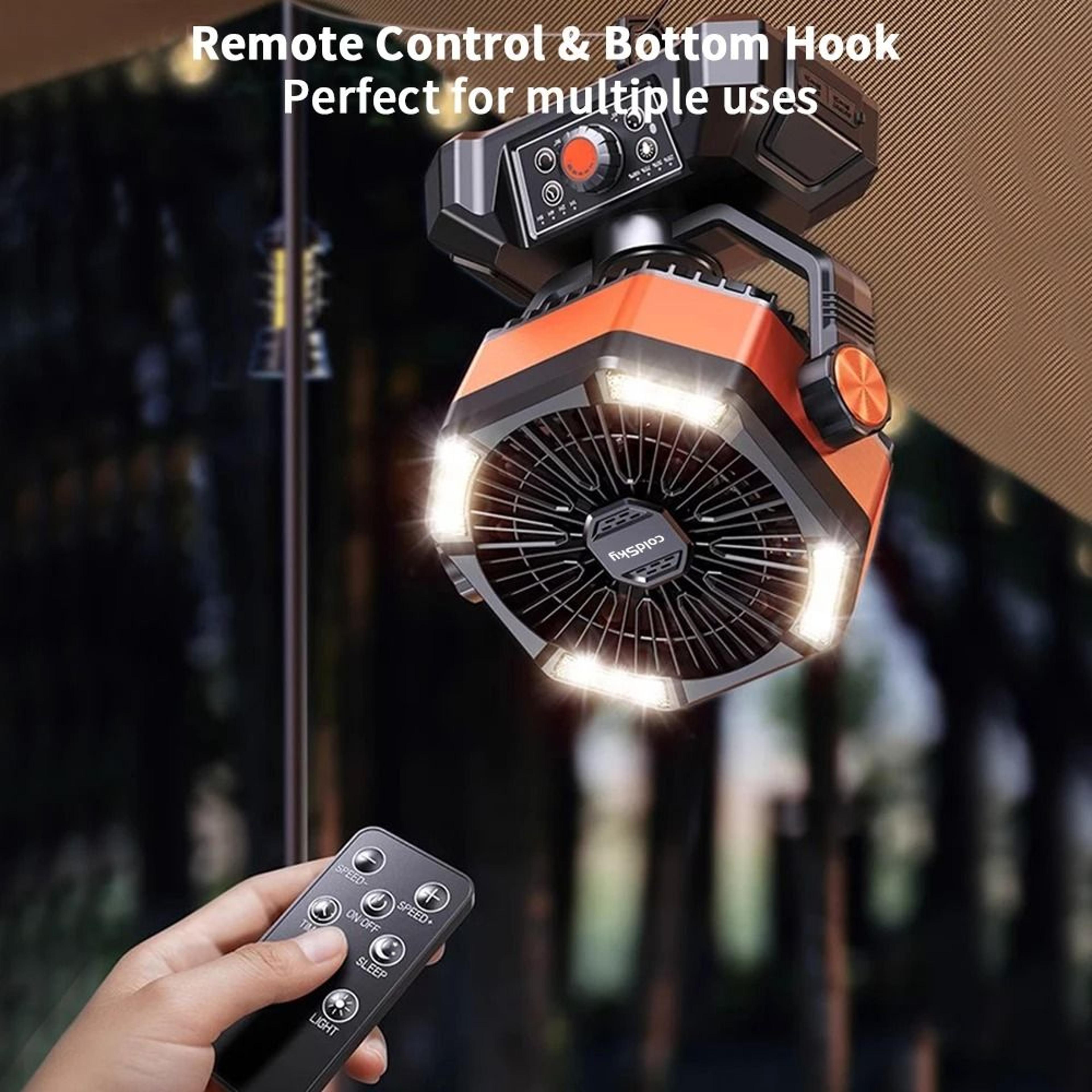 20000mAh Battery Camping Fan With LED Lantern 2