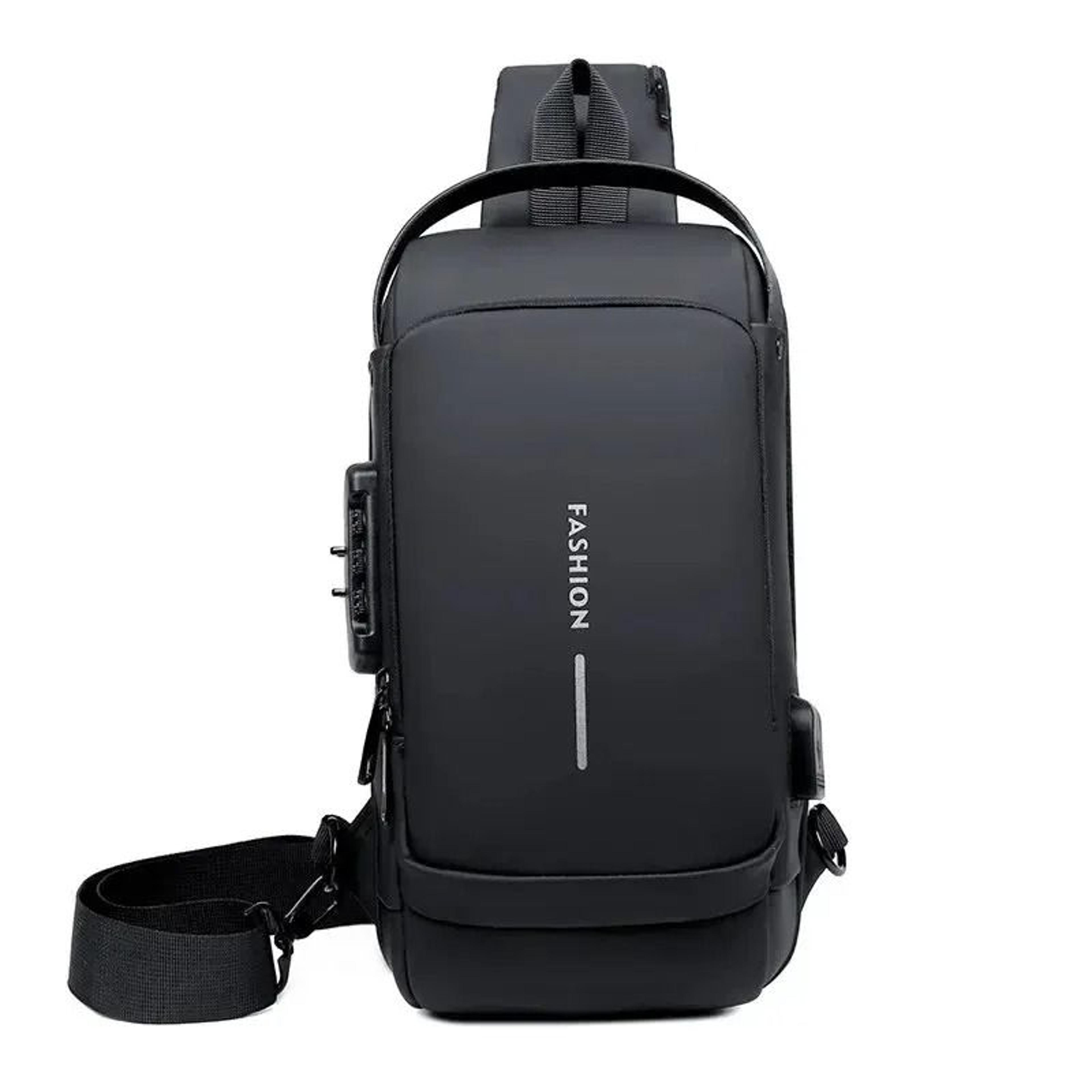 AntiTheft PU Leather Mens Crossbody Chest Bag 1