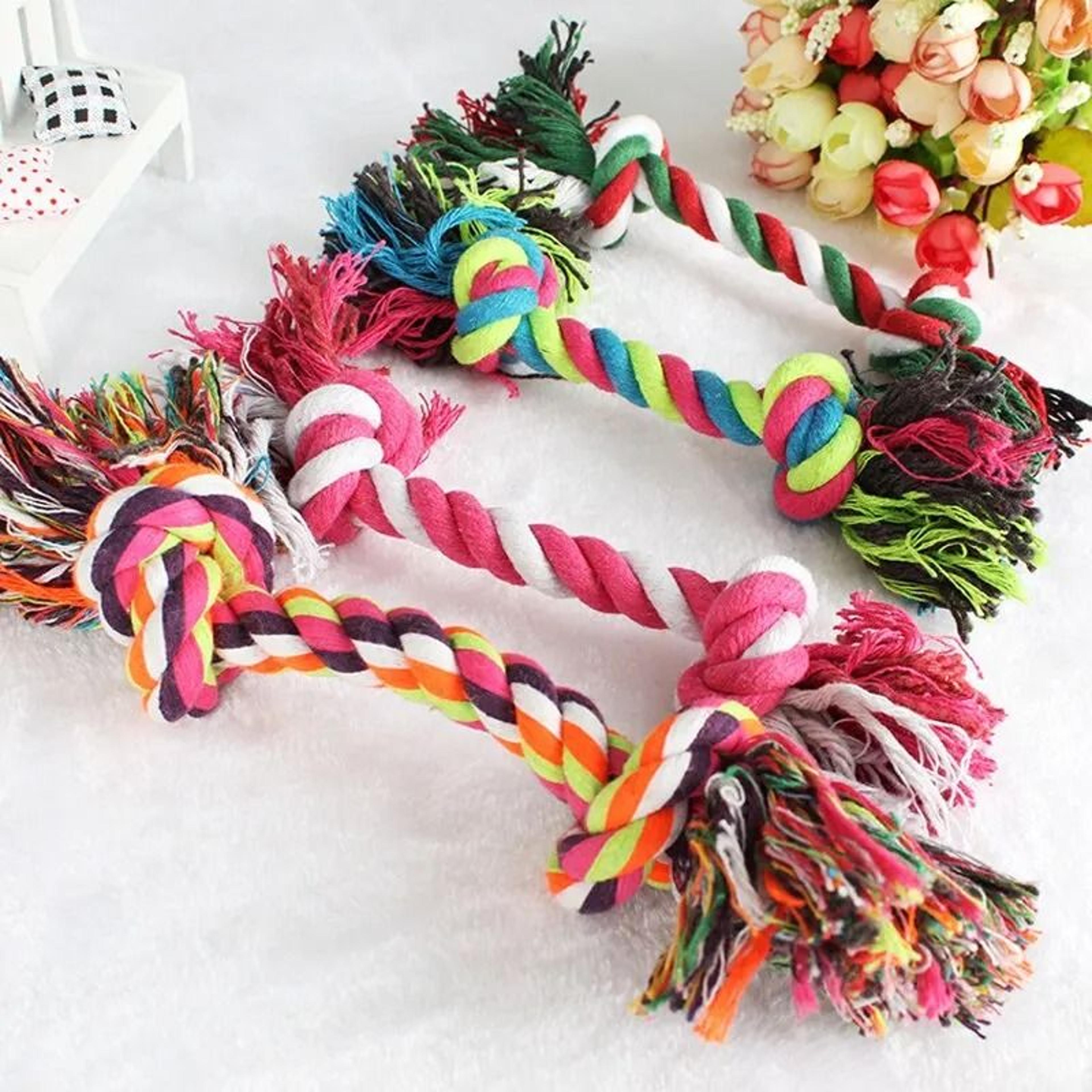 Durable Cotton Rope Knot Pet Chew Toy 0