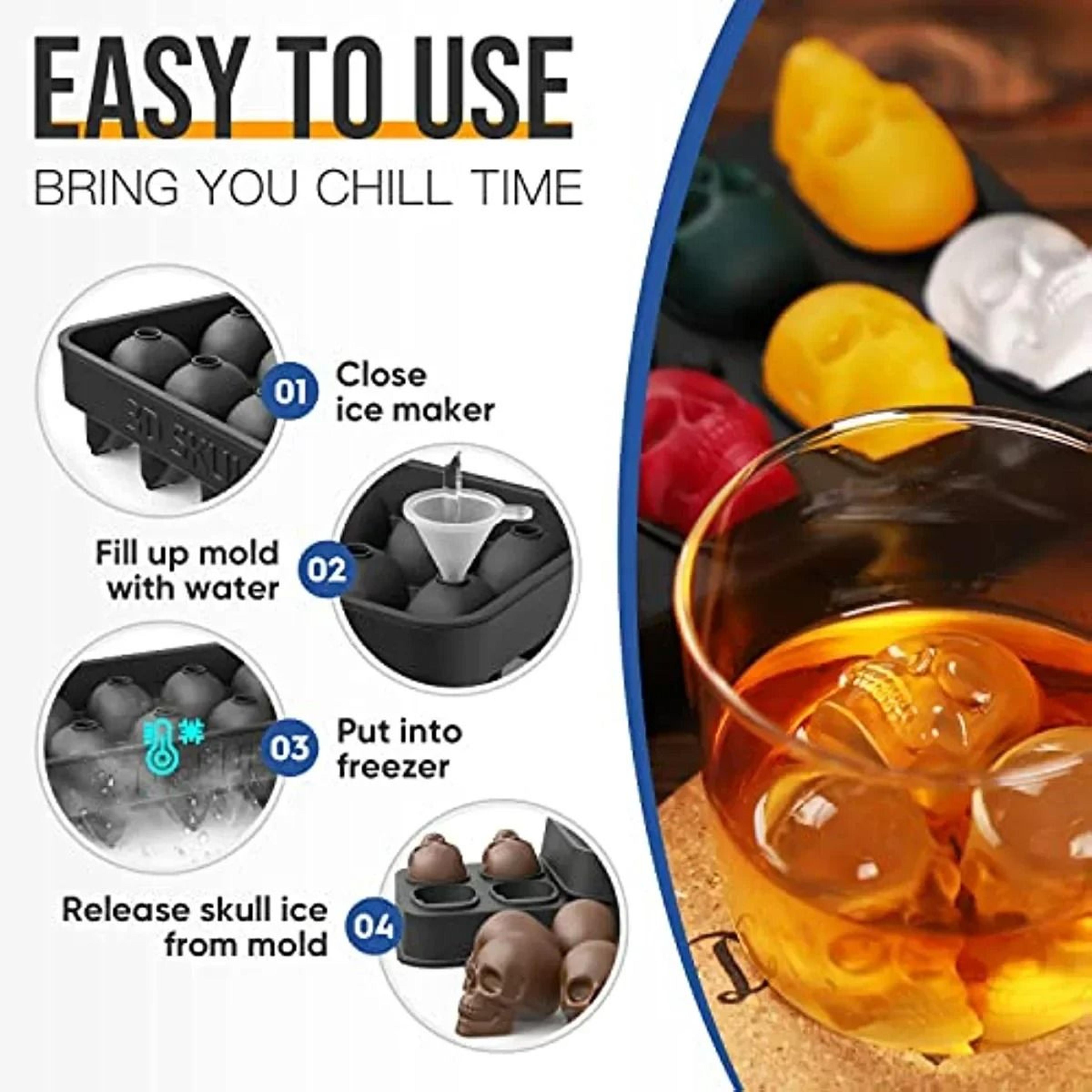 10Cavity 3D Skull Ice Cube Mold 4