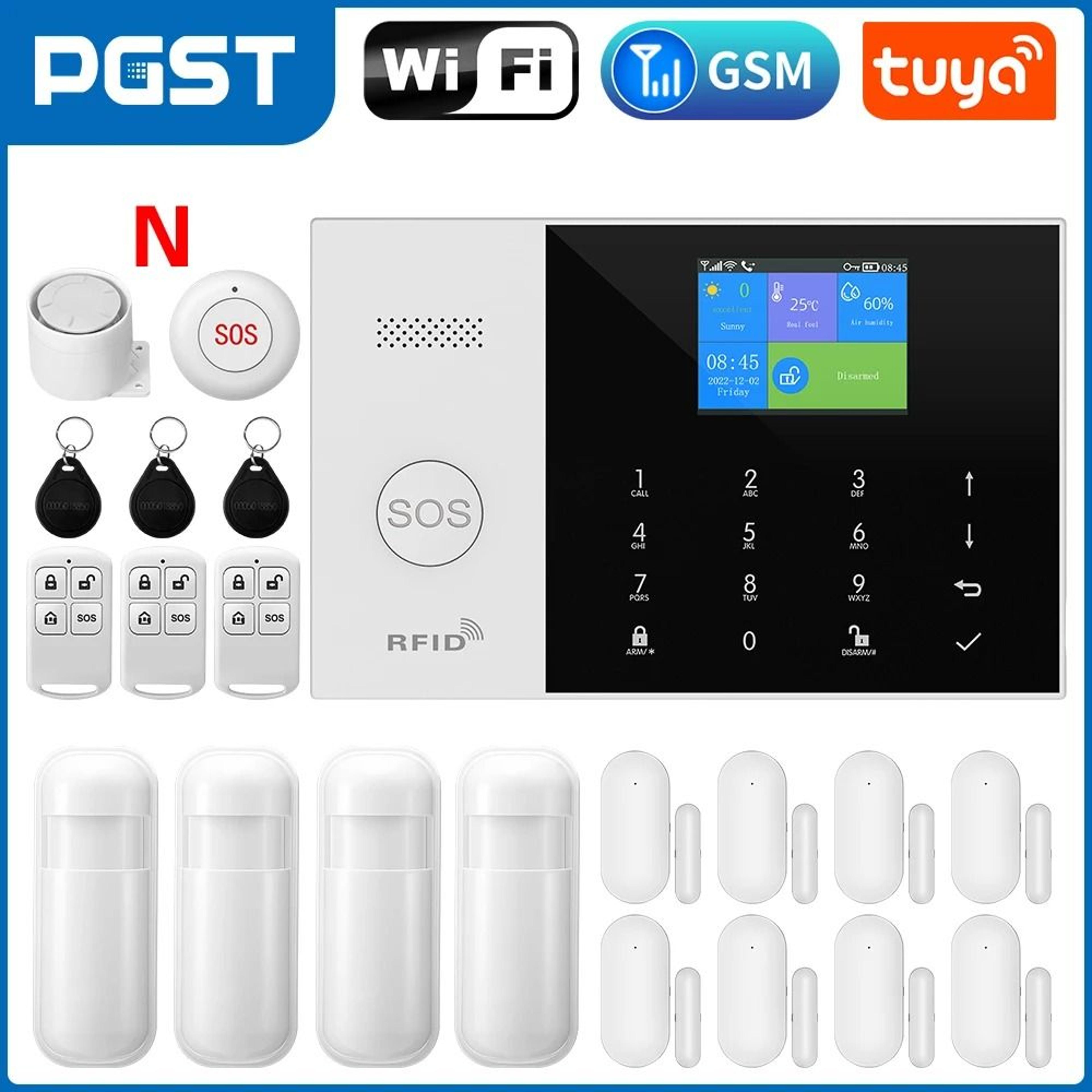 PGST Residential Tuya Smart GSM  WiFi Home Alarm System 14