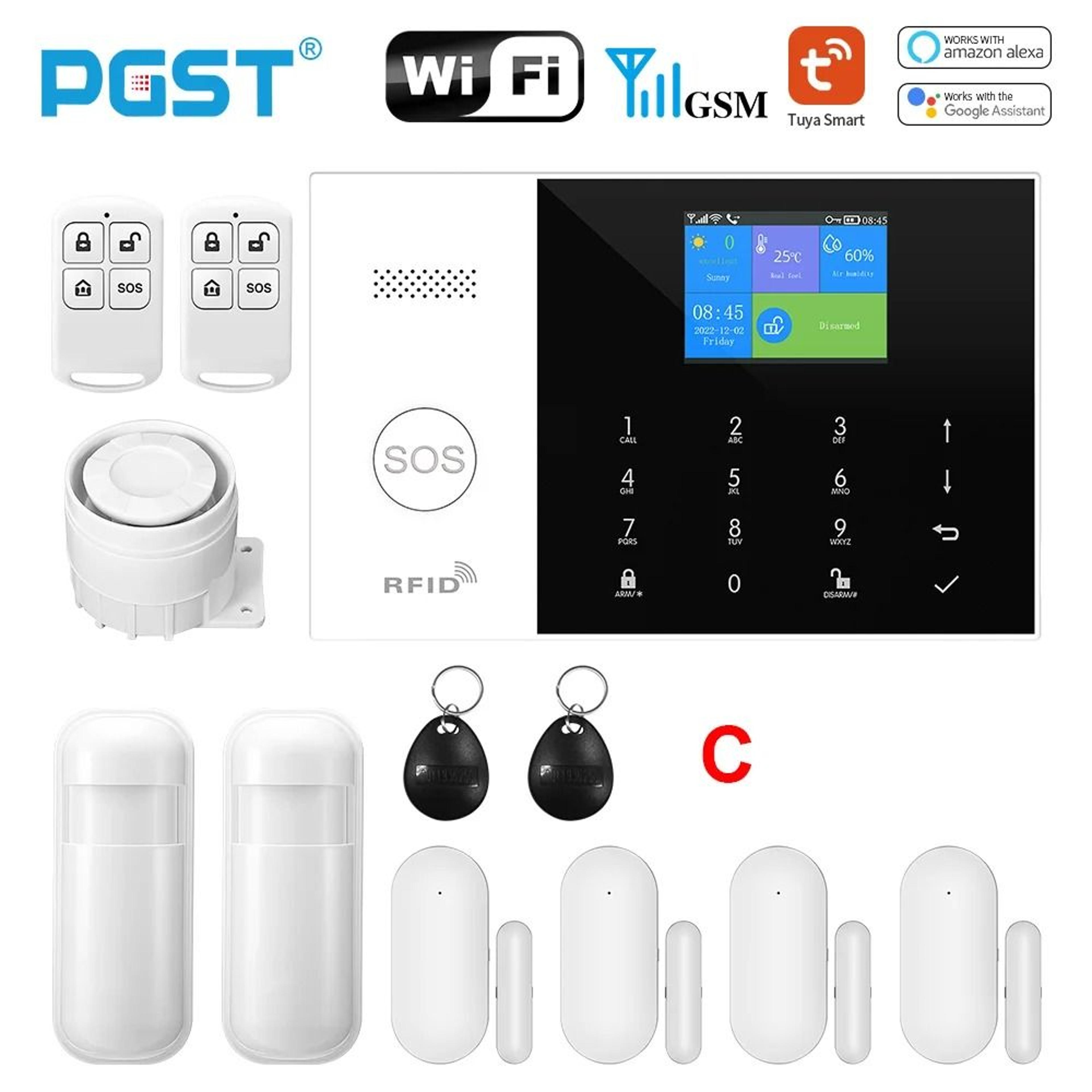 PGST Residential Tuya Smart GSM  WiFi Home Alarm System 16