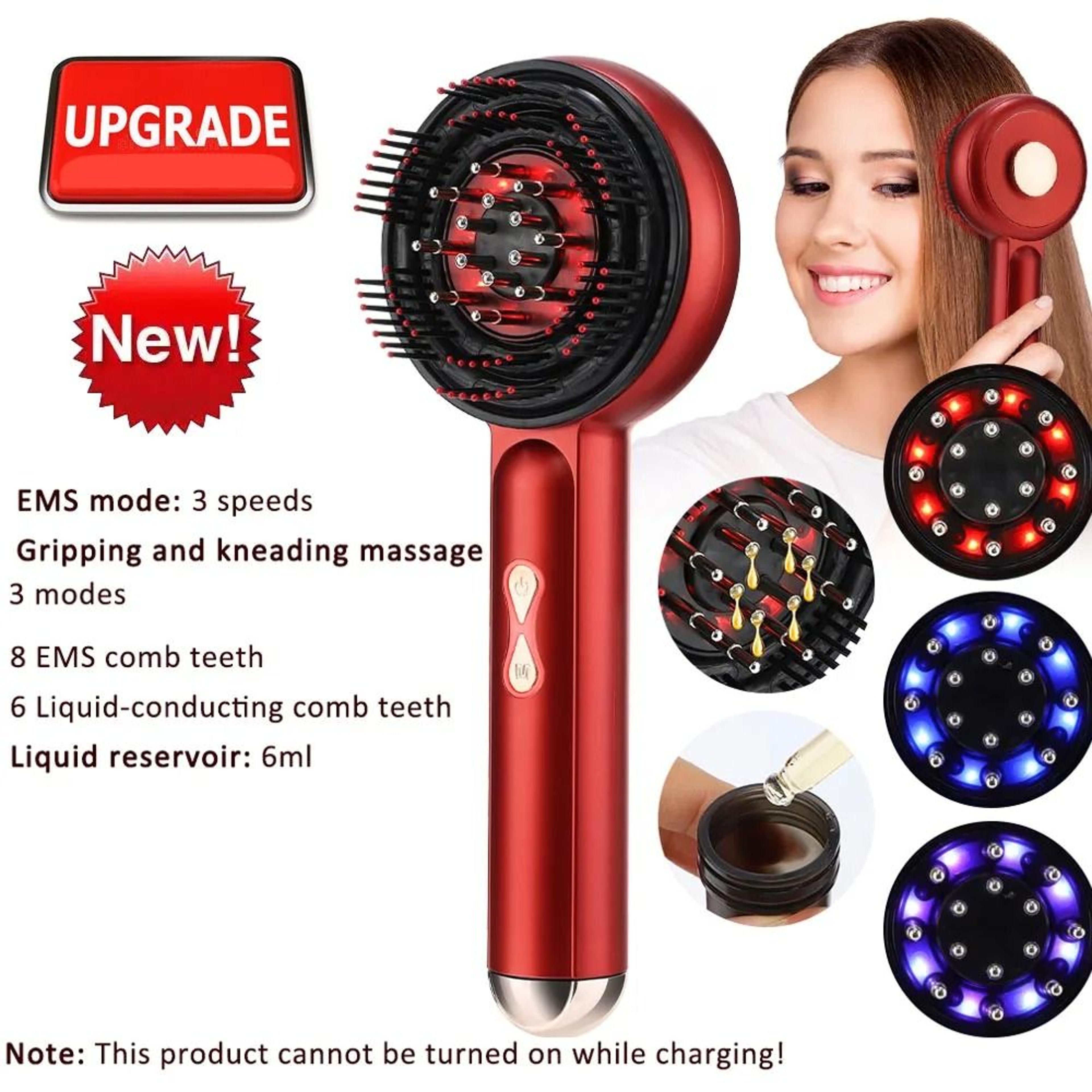 Electric Infrared Hair Regrowth  Scalp Massage Brush 6