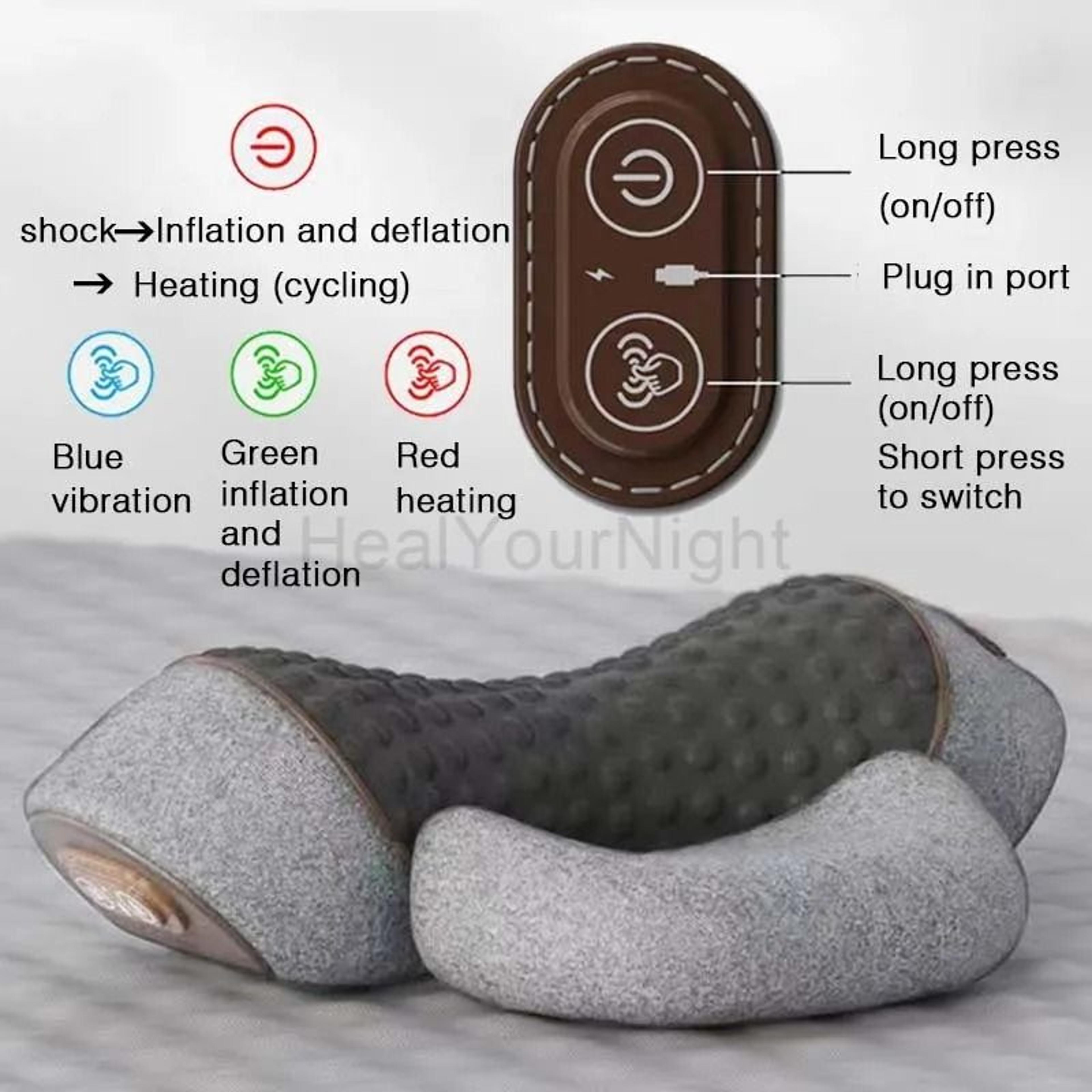 Electric Memory Foam Neck  Back Traction Massage Pillow 9