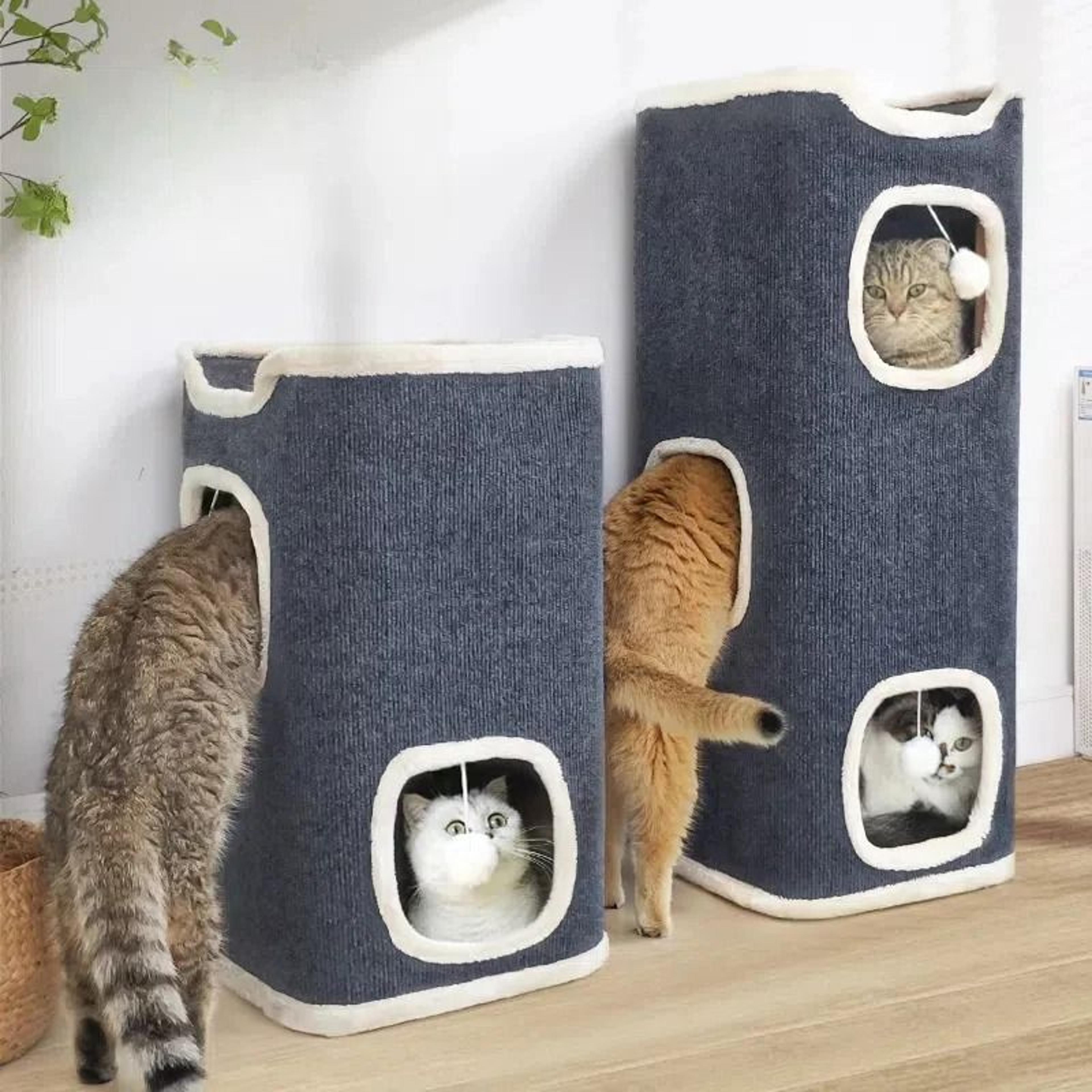 Luxury 3Tiers Covered Cat Bed And Winter Pet Cave 0
