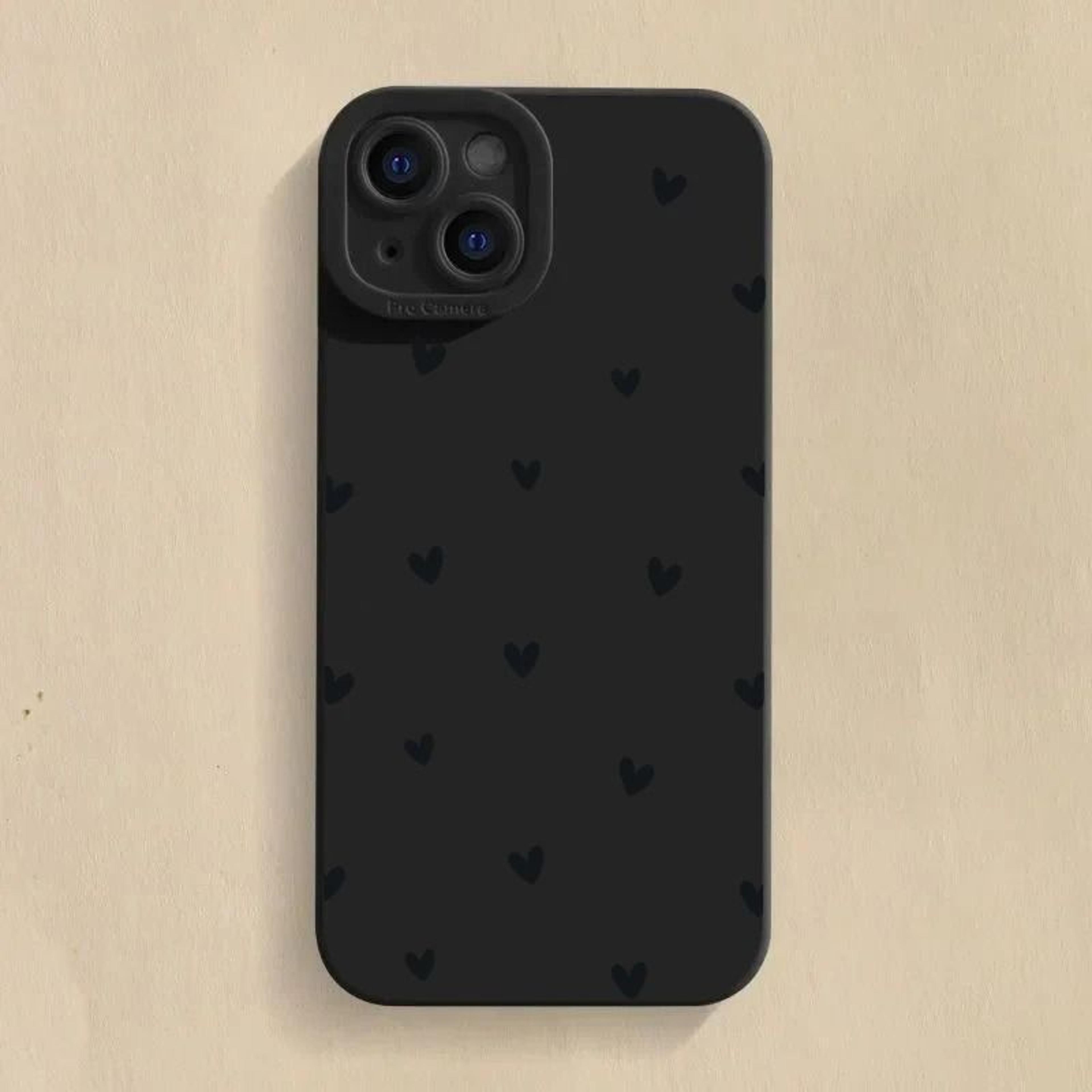 Black Love Heart Shockproof Silicone Phone Case 9
