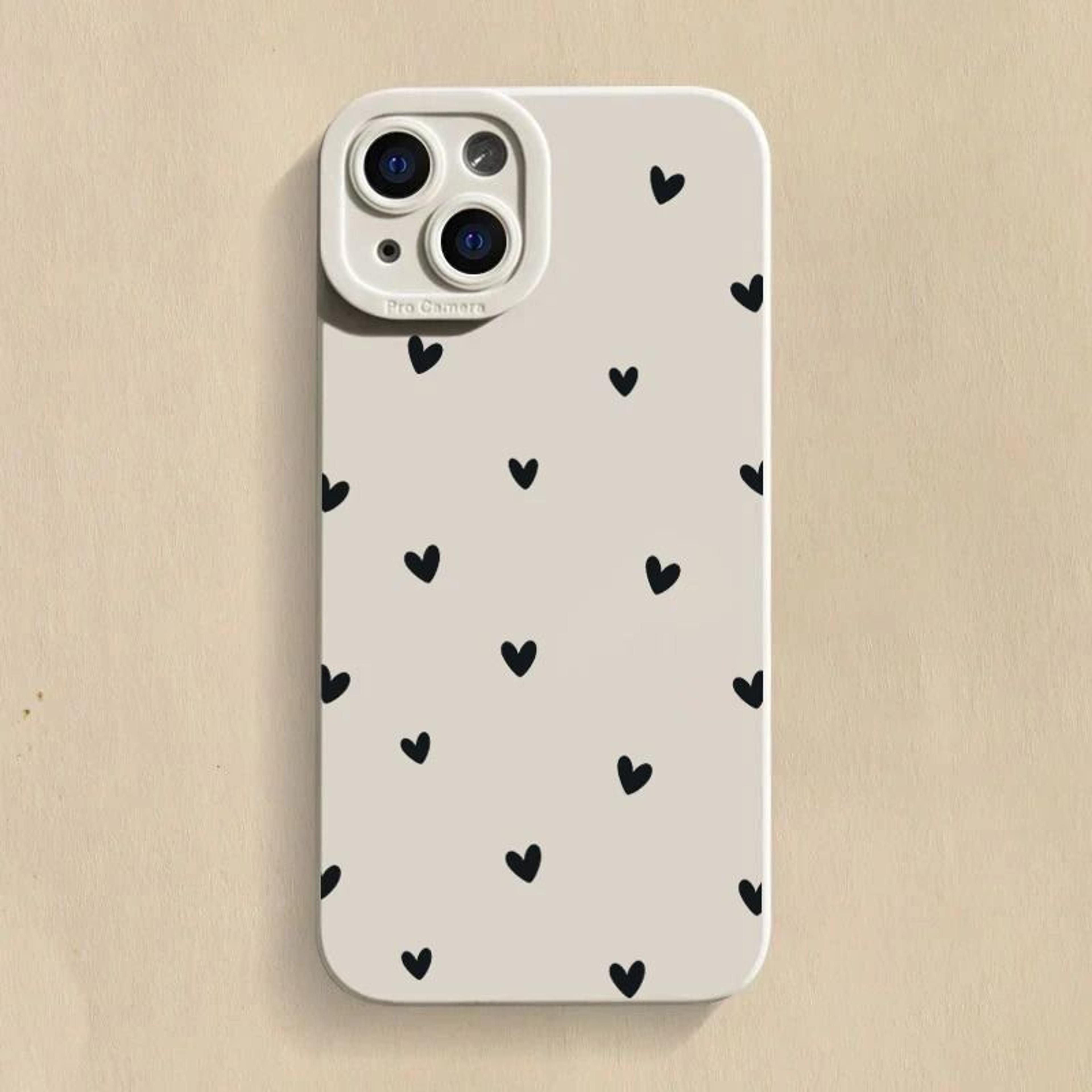 Black Love Heart Shockproof Silicone Phone Case 10
