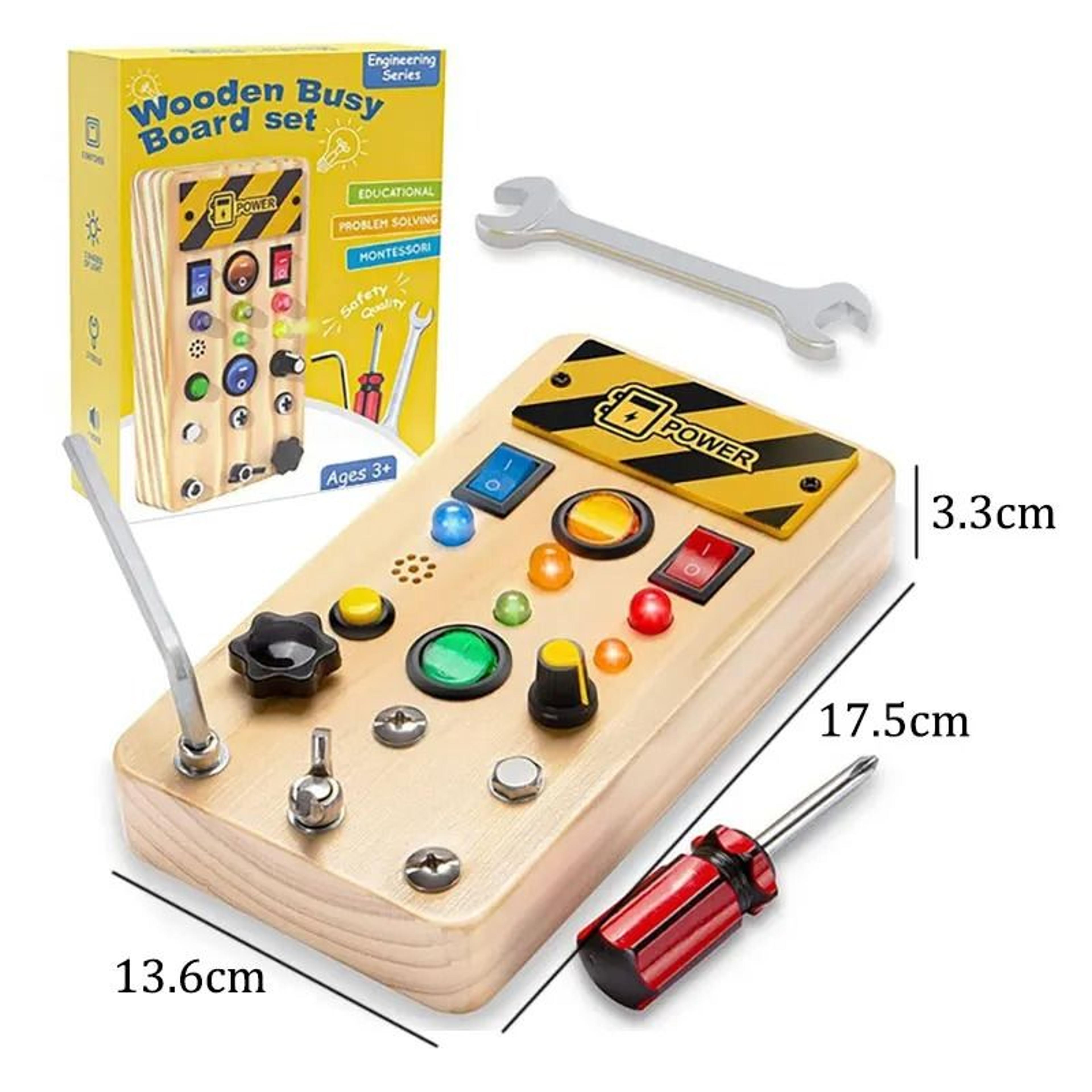 Montessori LED Light Switch And Steering Wheel Busy Board 17