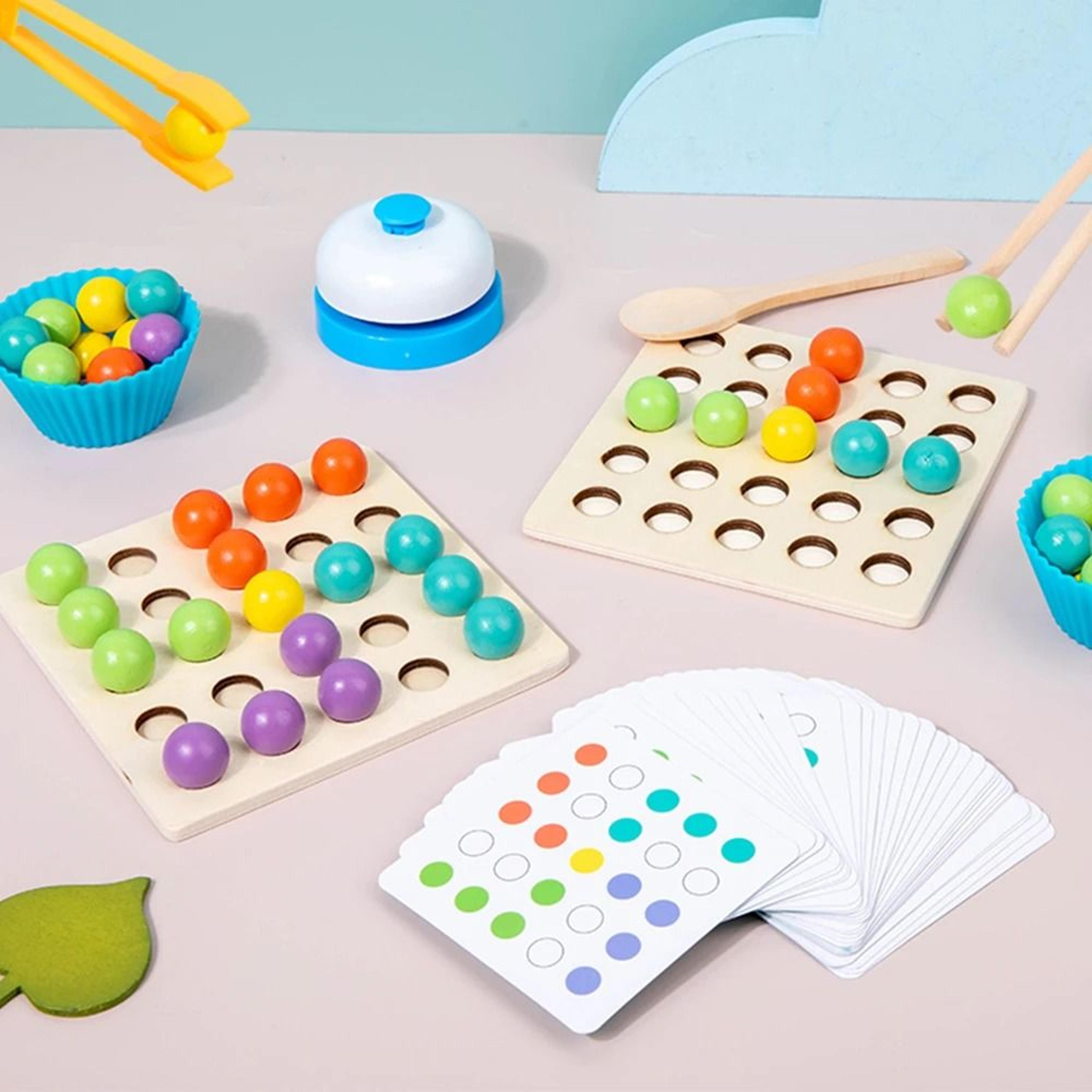 Montessori Wooden Clip Beads Color Sorting Toy 2