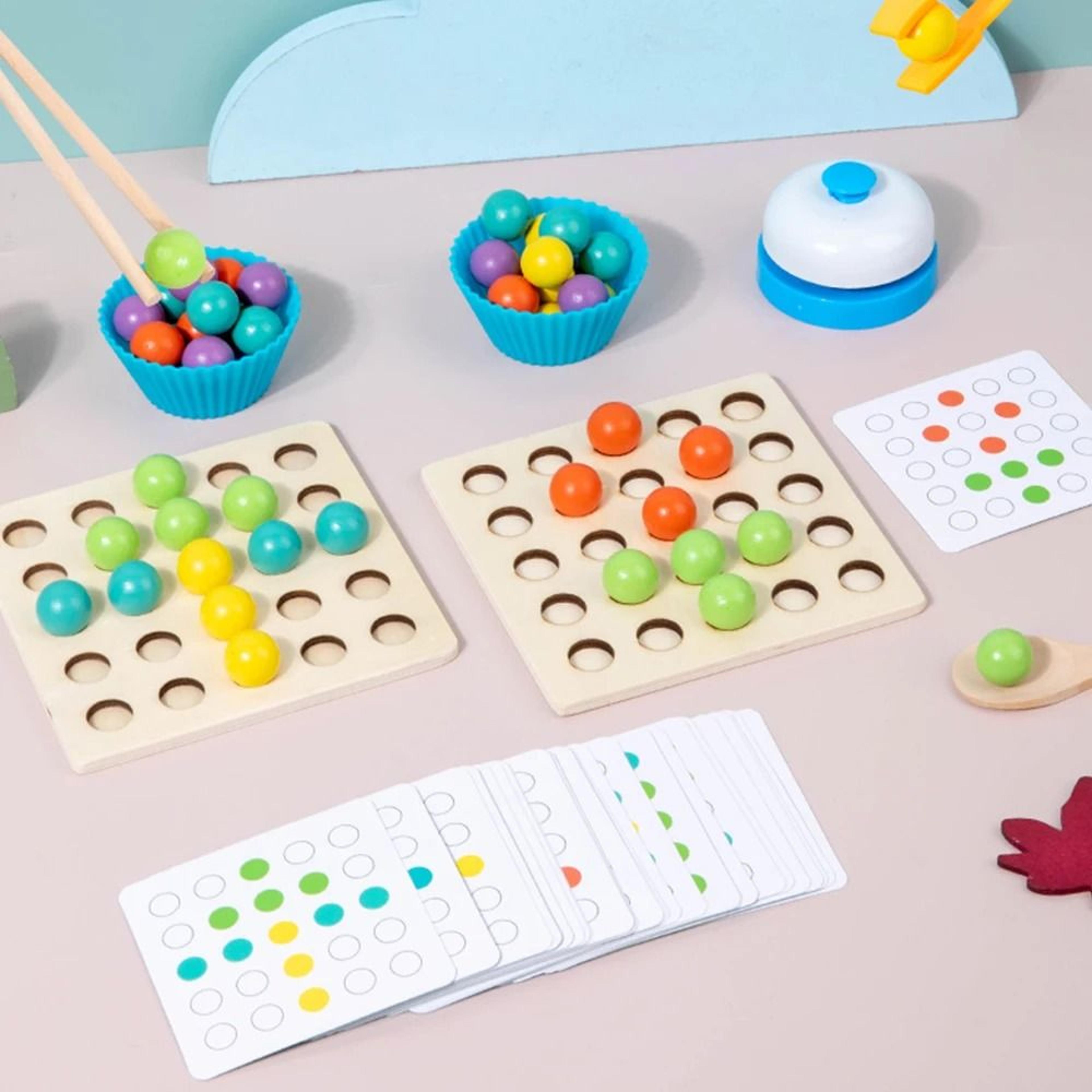 Montessori Wooden Clip Beads Color Sorting Toy 3
