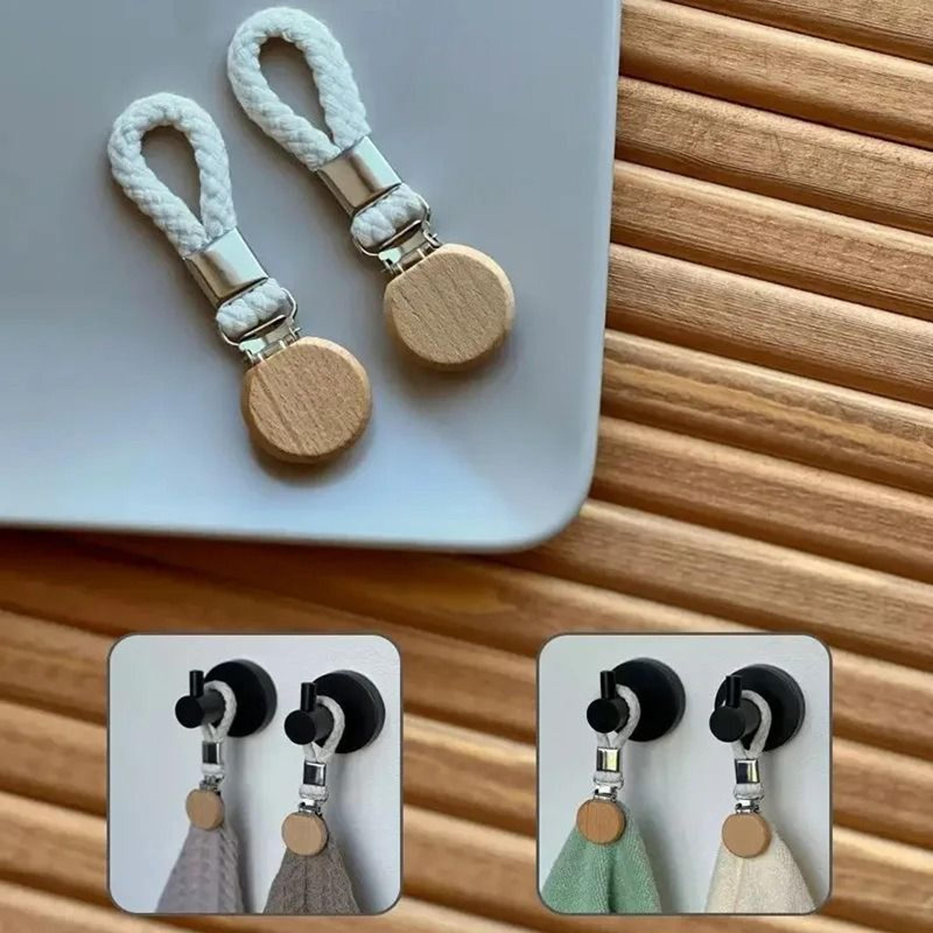 2PCS MultiFunctional Woven Rope Towel Clips 2