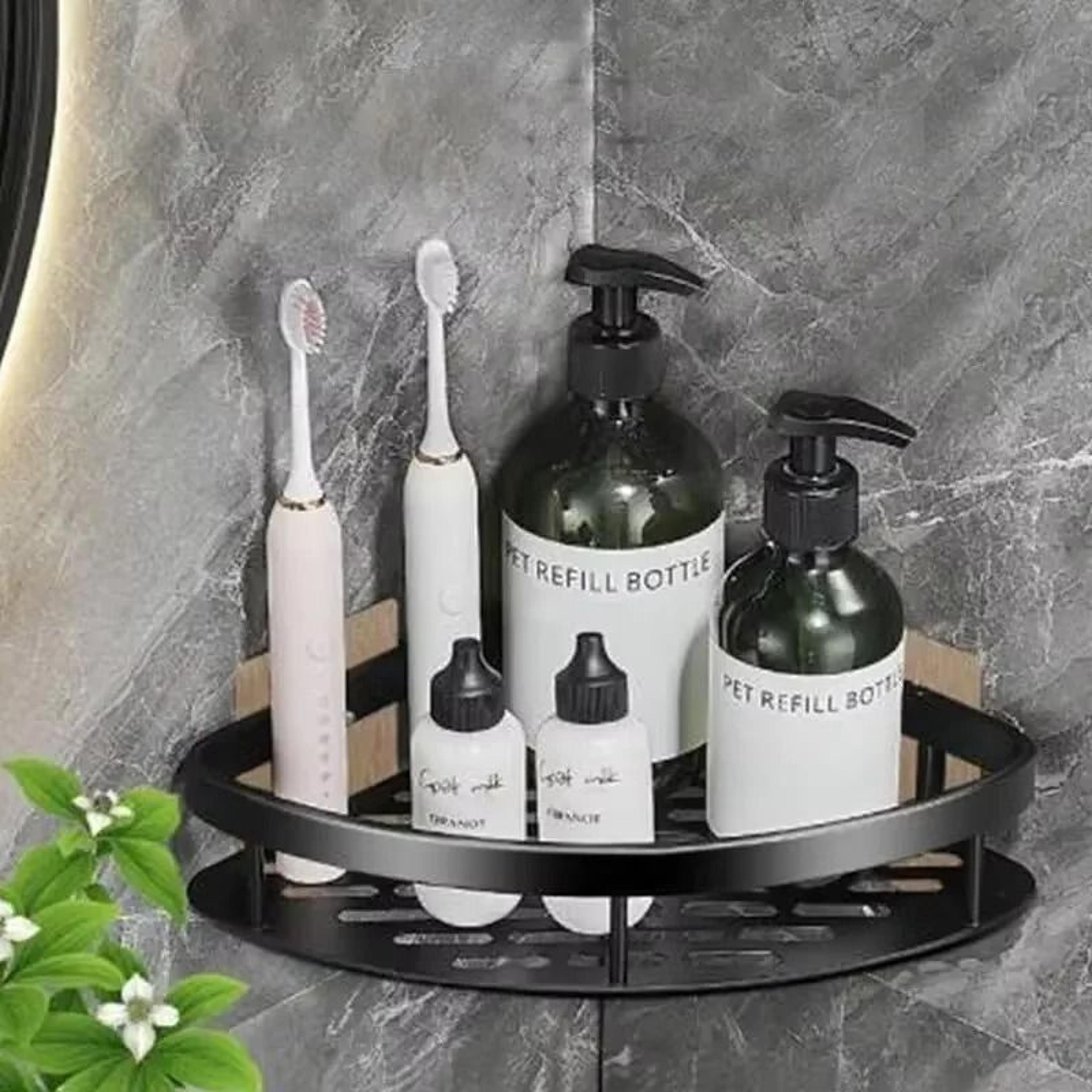 Bathroom Storage NoDrill Wall Mount Corner Shelf 7