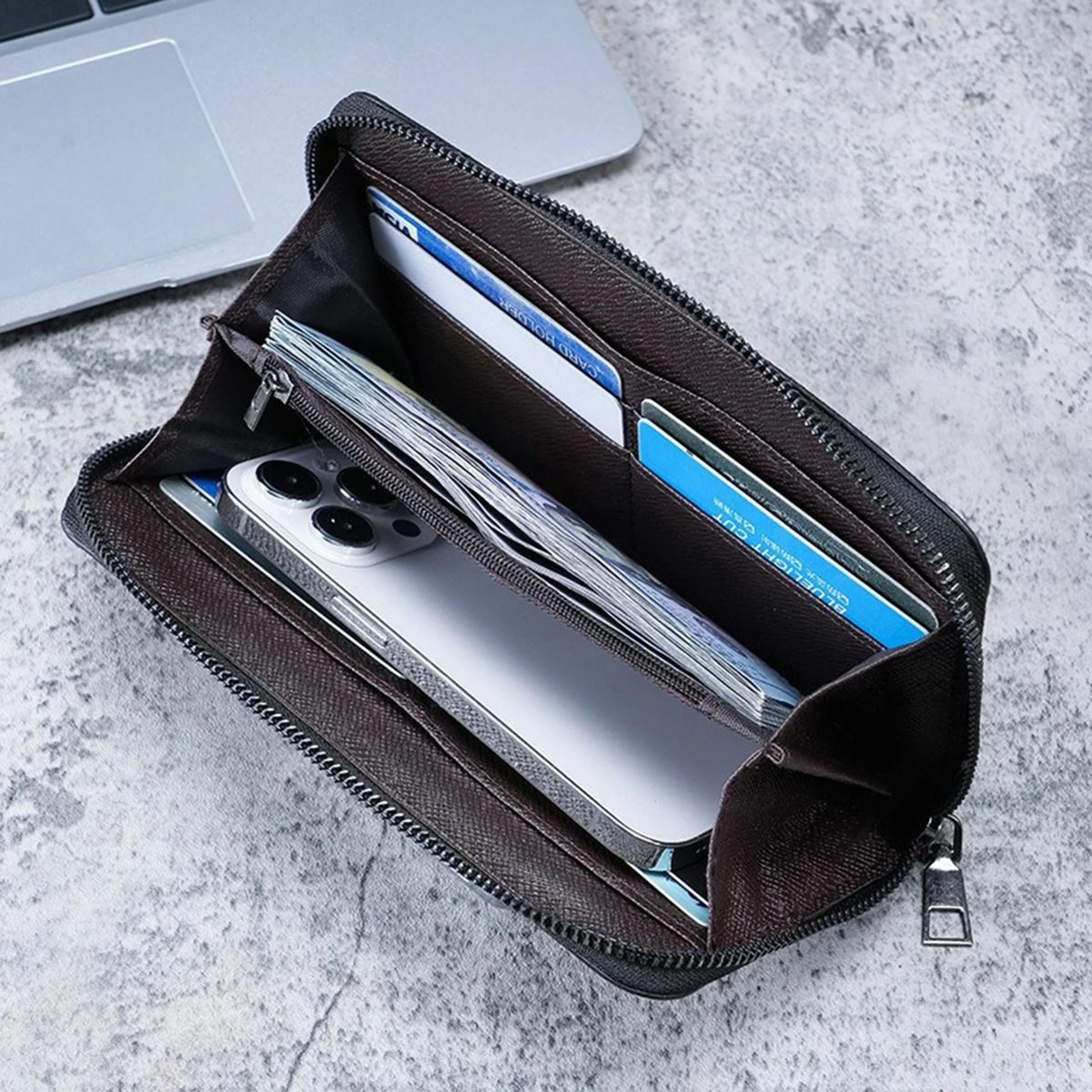 Mens Long LargeCapacity Canvas Business Wallet 2