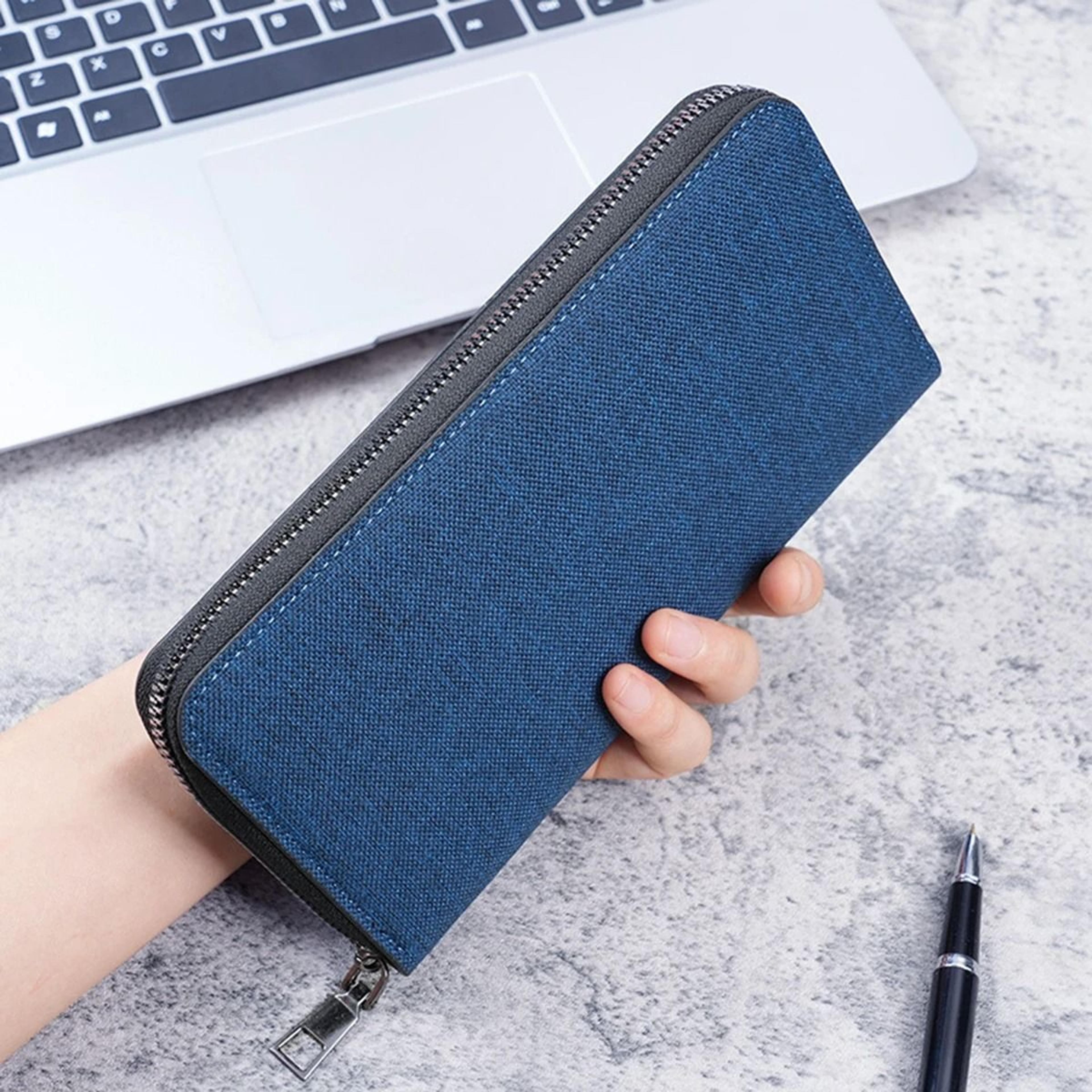 Mens Long LargeCapacity Canvas Business Wallet 5