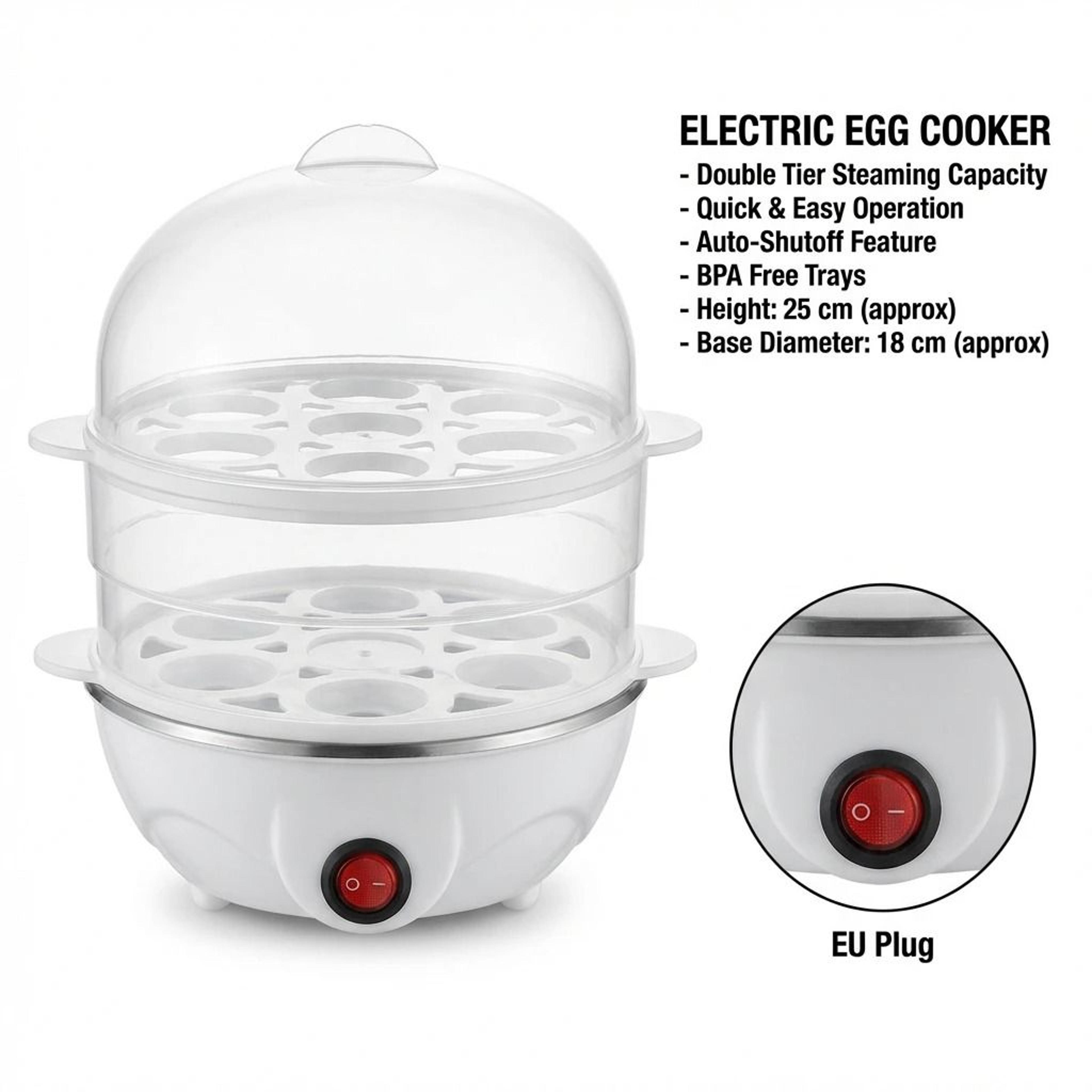 Double Layers Electric Egg Boiler And Multifunctional Breakfast Machine 2