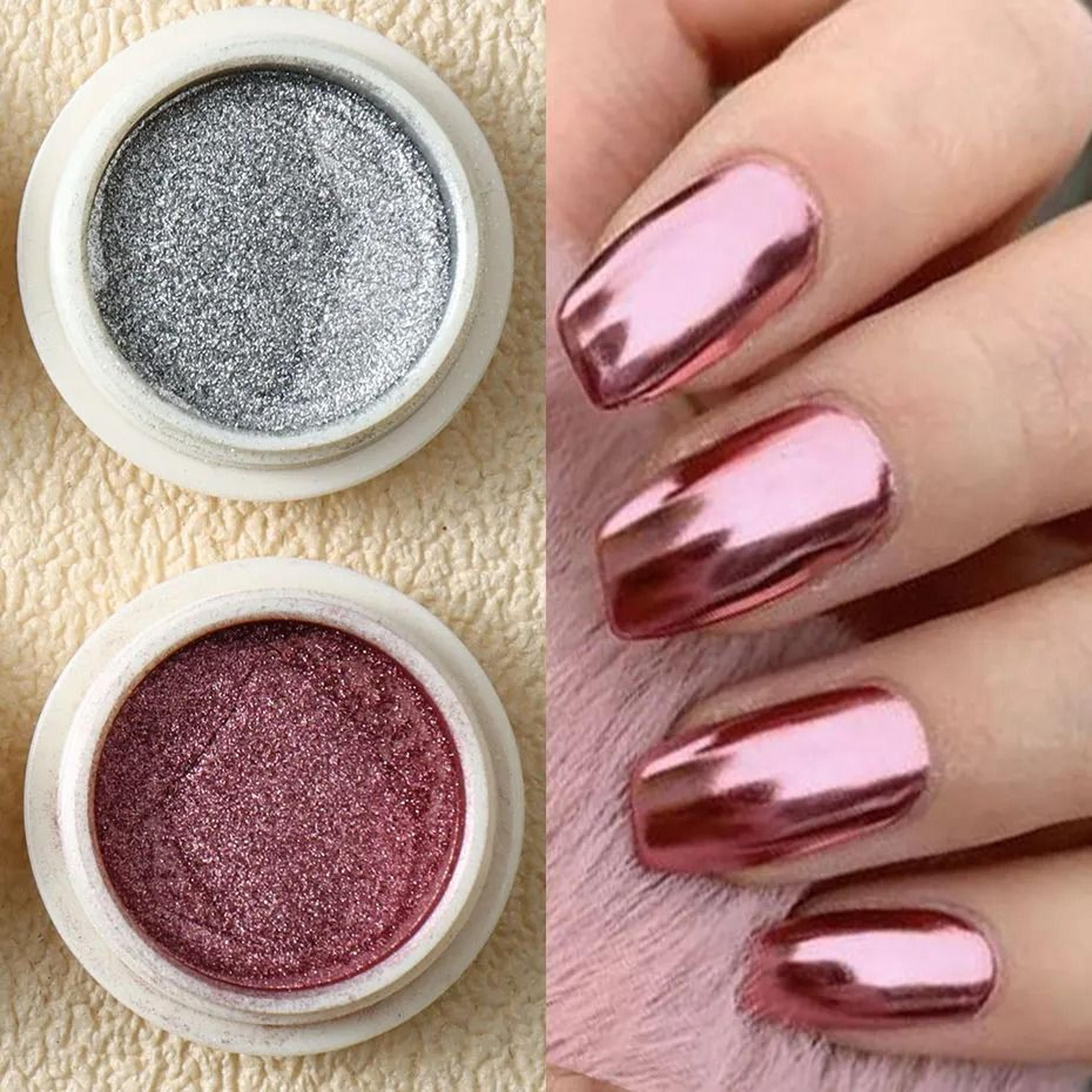 6Piece Magic Mirror Metallic Nail Art Powder Set 2