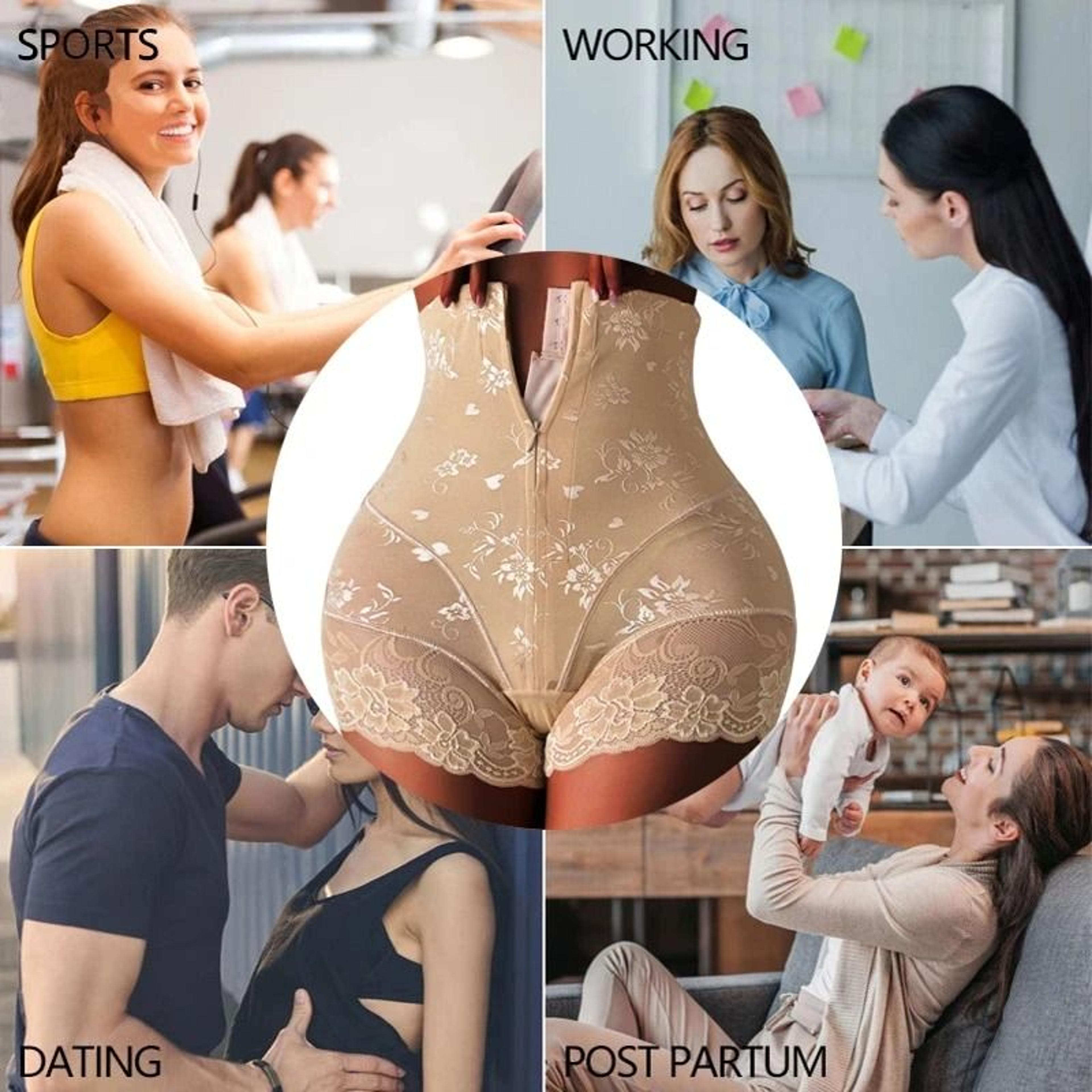 YBFDO Womens High Waist Trainer Zipper Shaper Panties 3