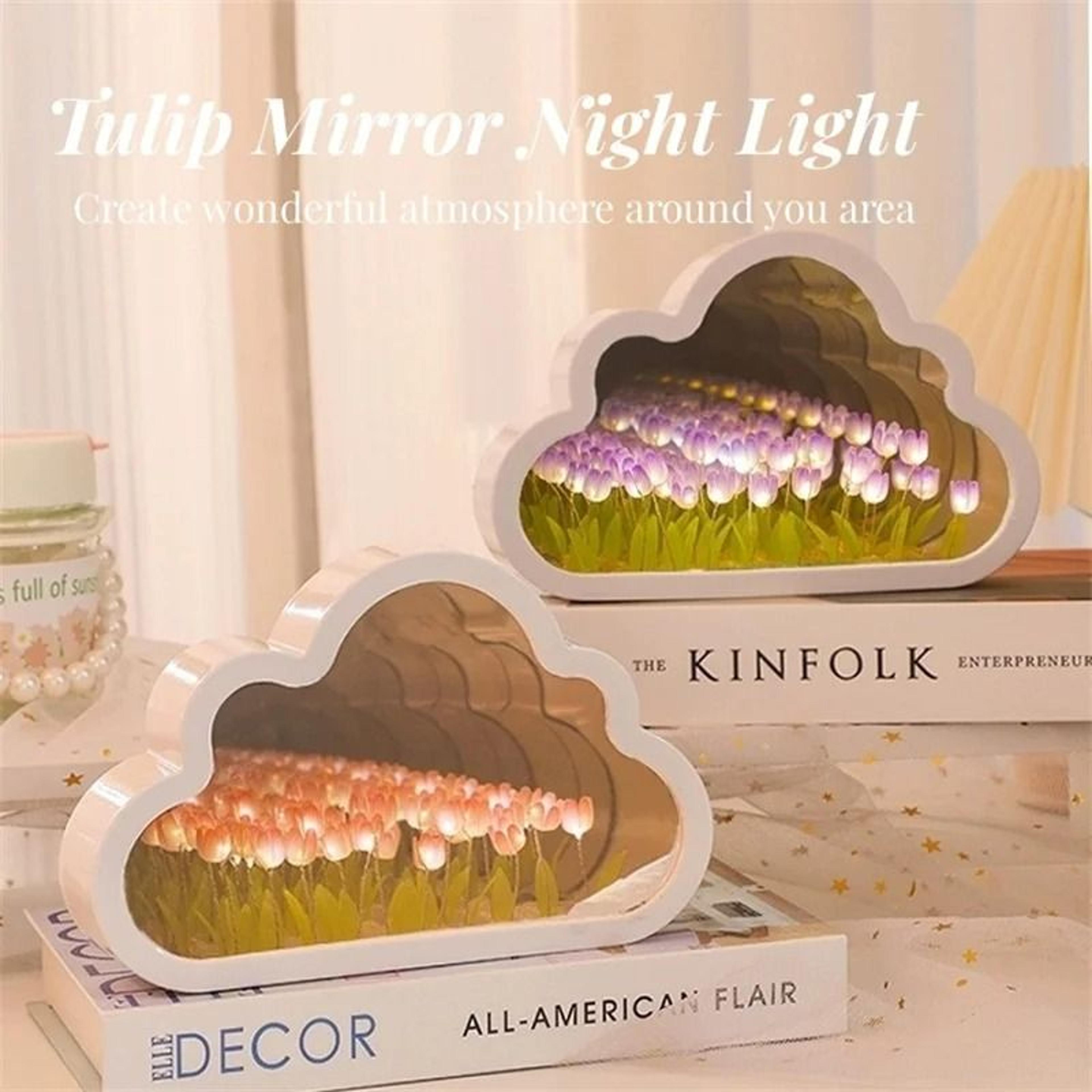 Handmade DIY Cloud Tulip Mirror Lamp 1