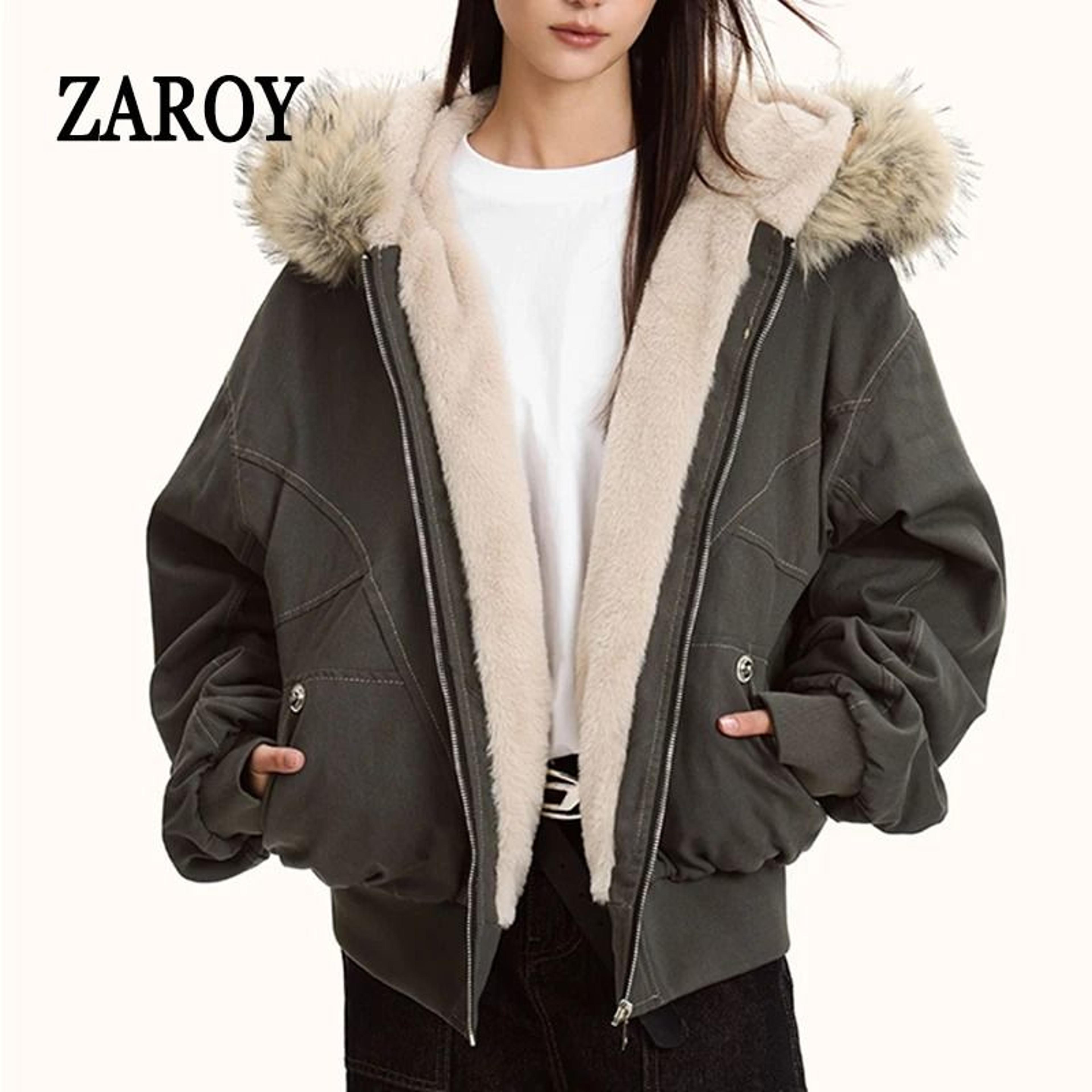 ZAROY Fur Collar Hooded Parka 0