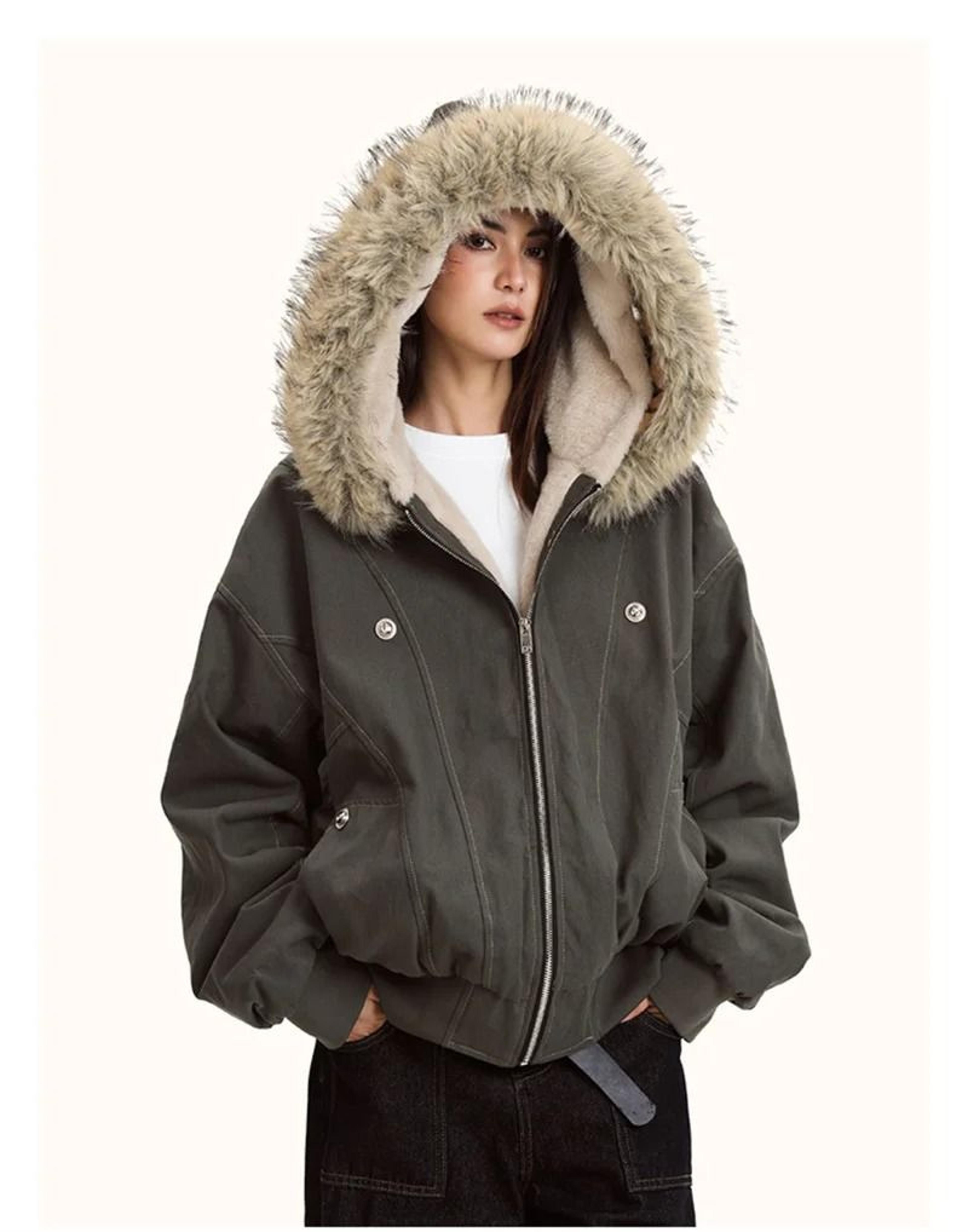 ZAROY Fur Collar Hooded Parka 1