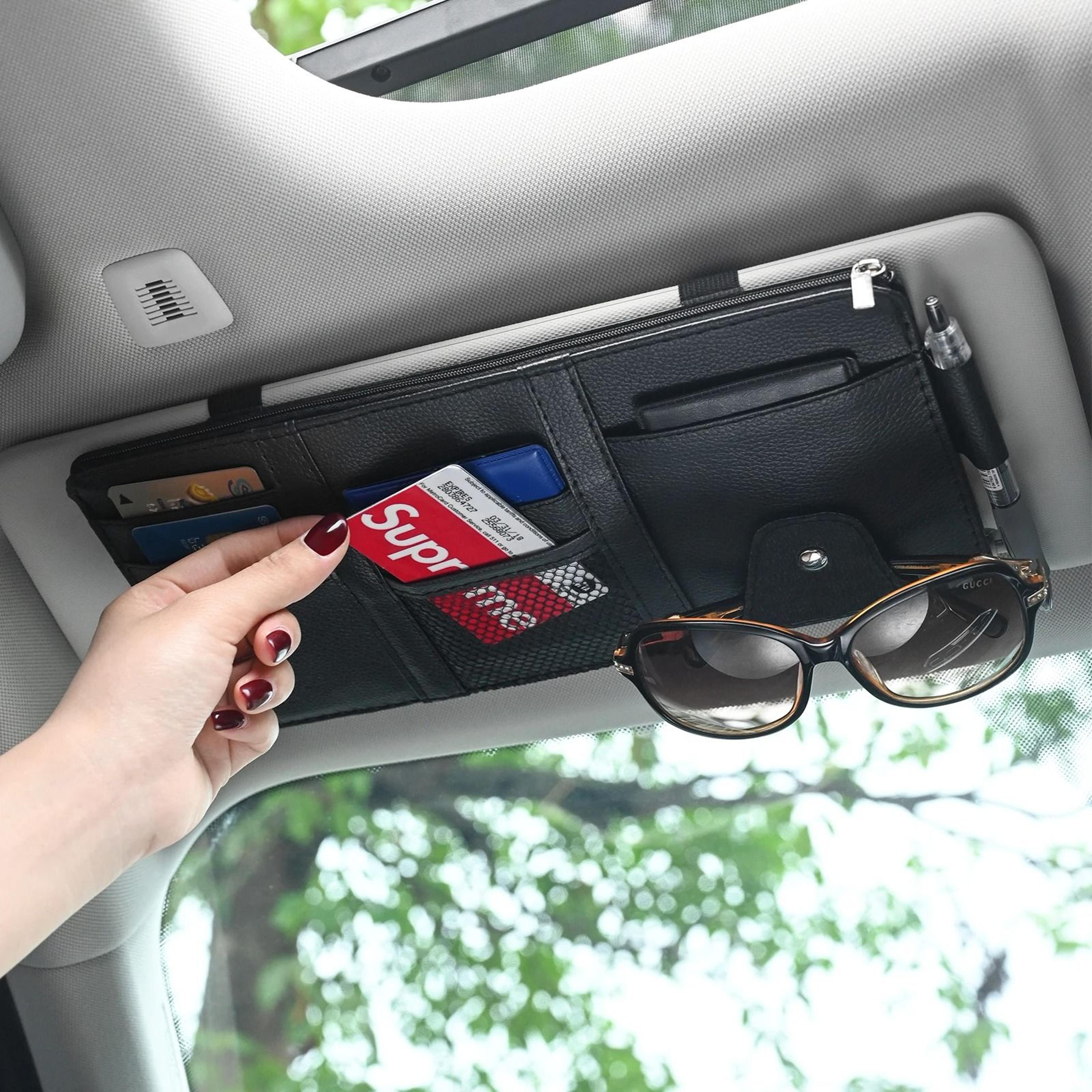 Car Sun Visor Organizer And Sunglasses Clip 3