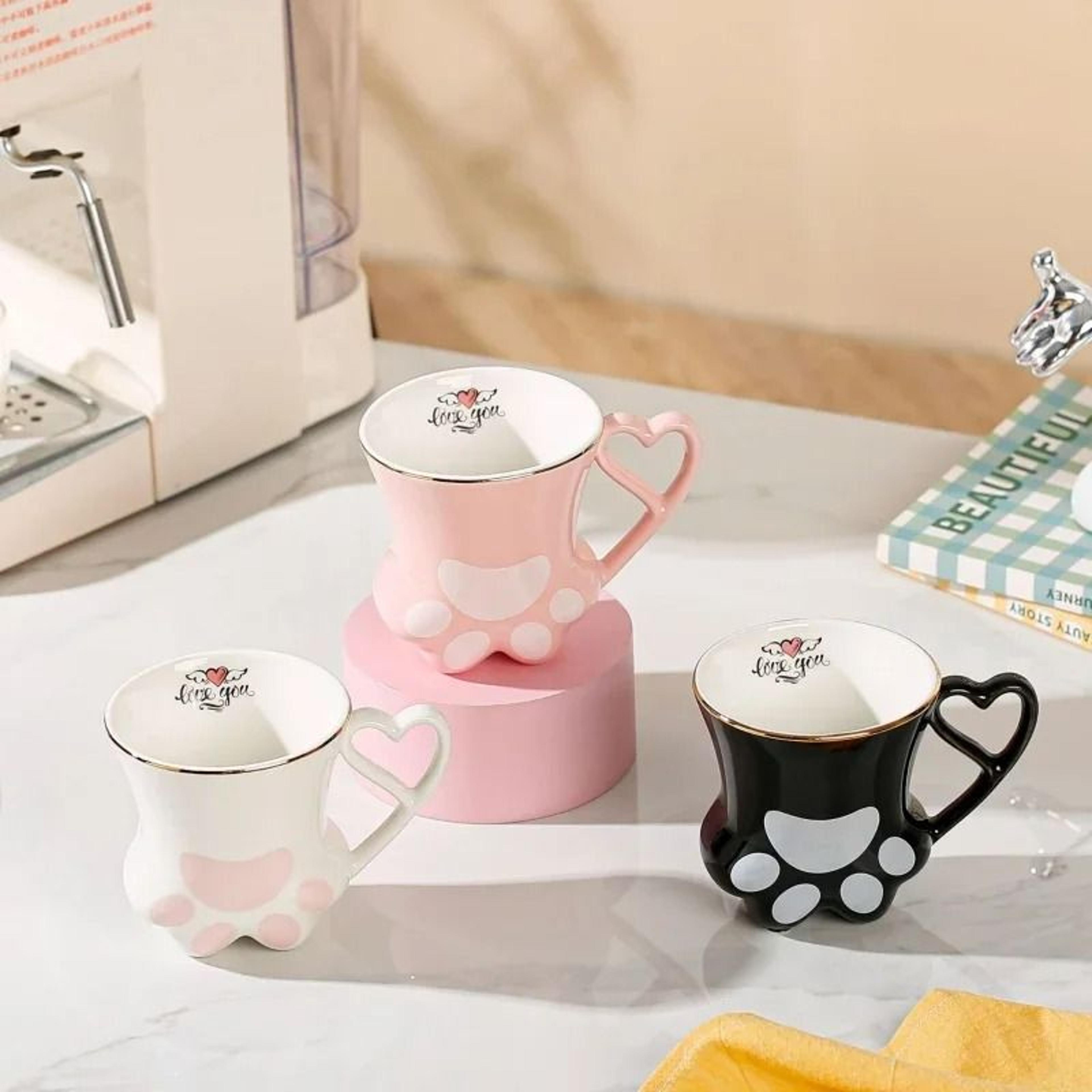 Product Name 300ml Ceramic Cat Paw Mug With Gold Trim Trace 0