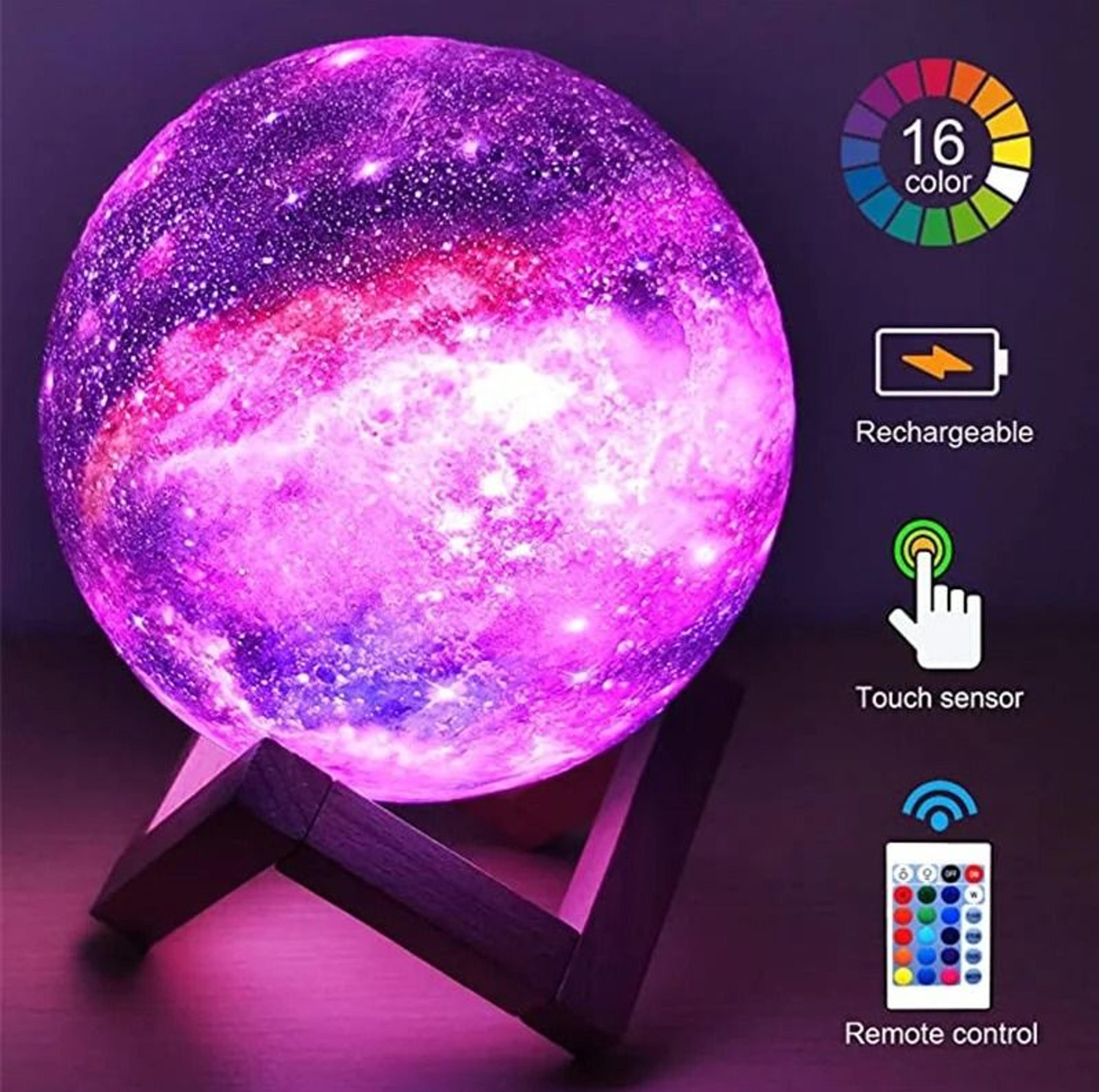 3D Print Moon Lamp With 16 Colors Remote LED Night Light 6