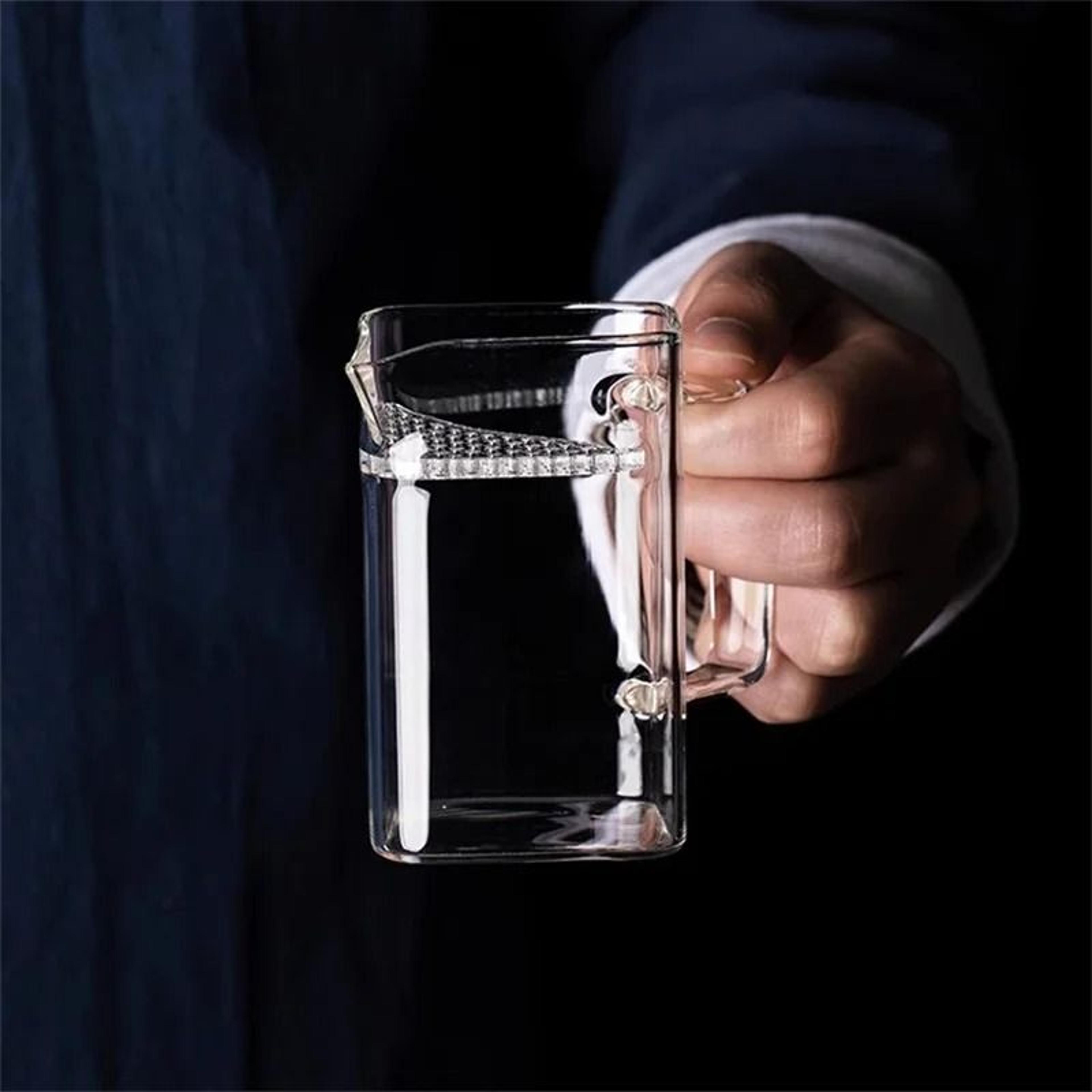 Square Mouth High Borosilicate Glass Tea Pitcher With Integrated Filter 5