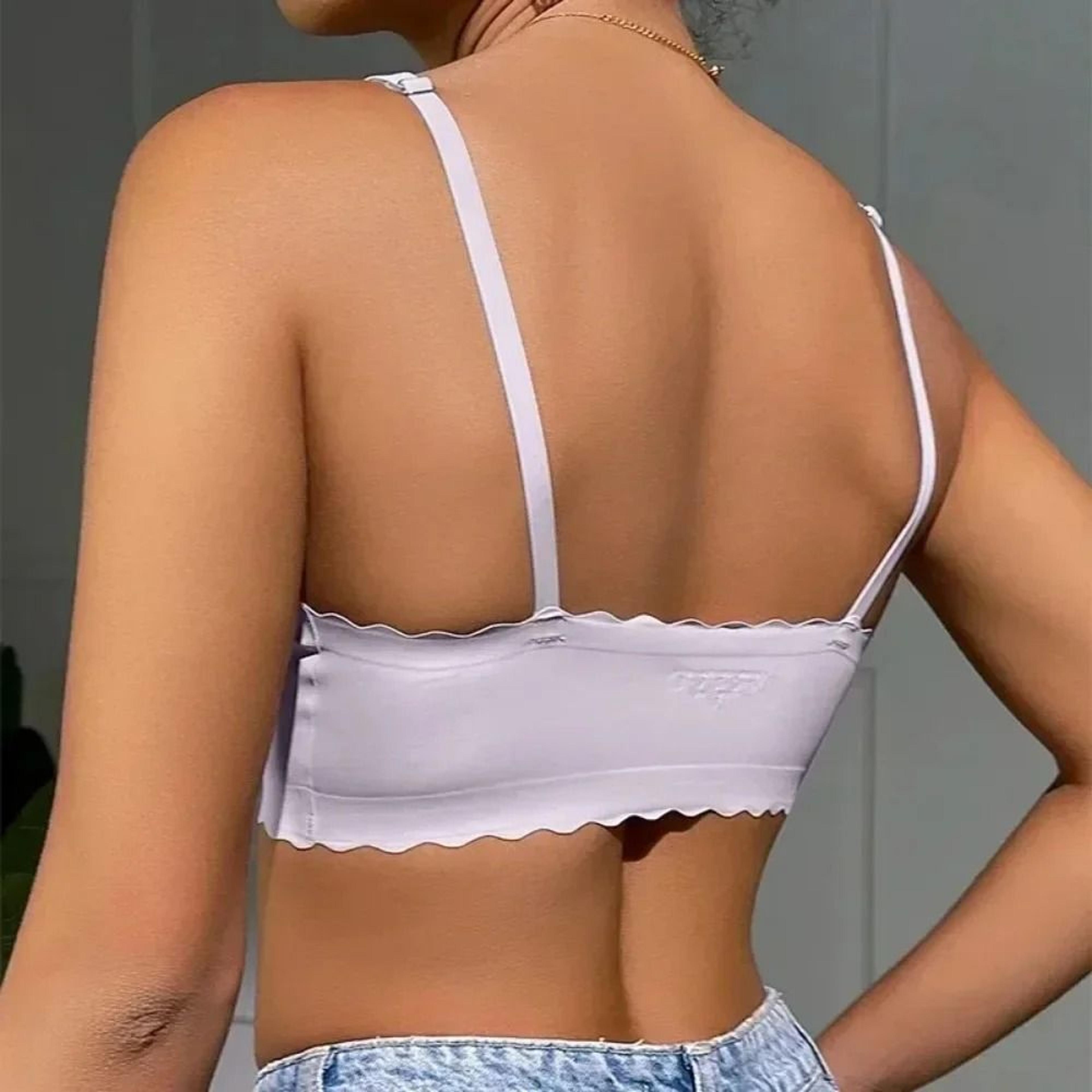 Seamless Ice Silk WireFree Padded Comfy Bra With Wavy Edge 3
