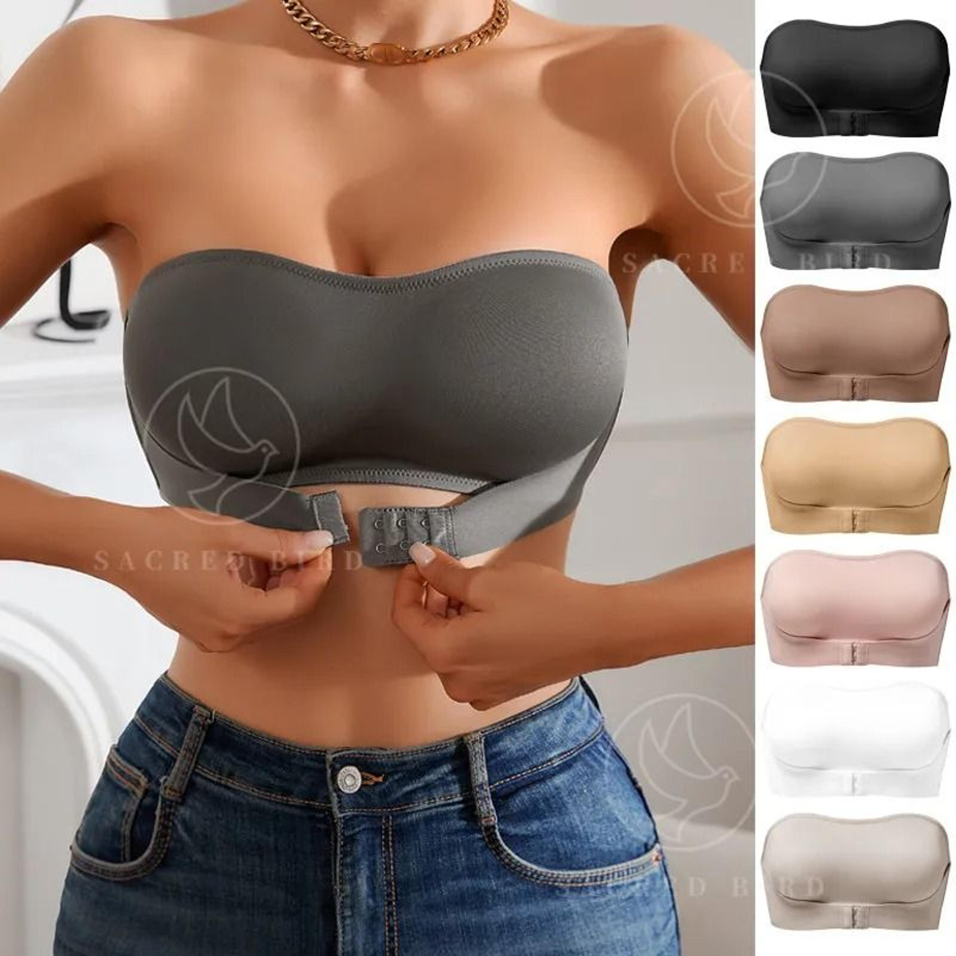 Effective Slipproof Side One Piece Padded Ice Silk Seamless Strapless Bra 0
