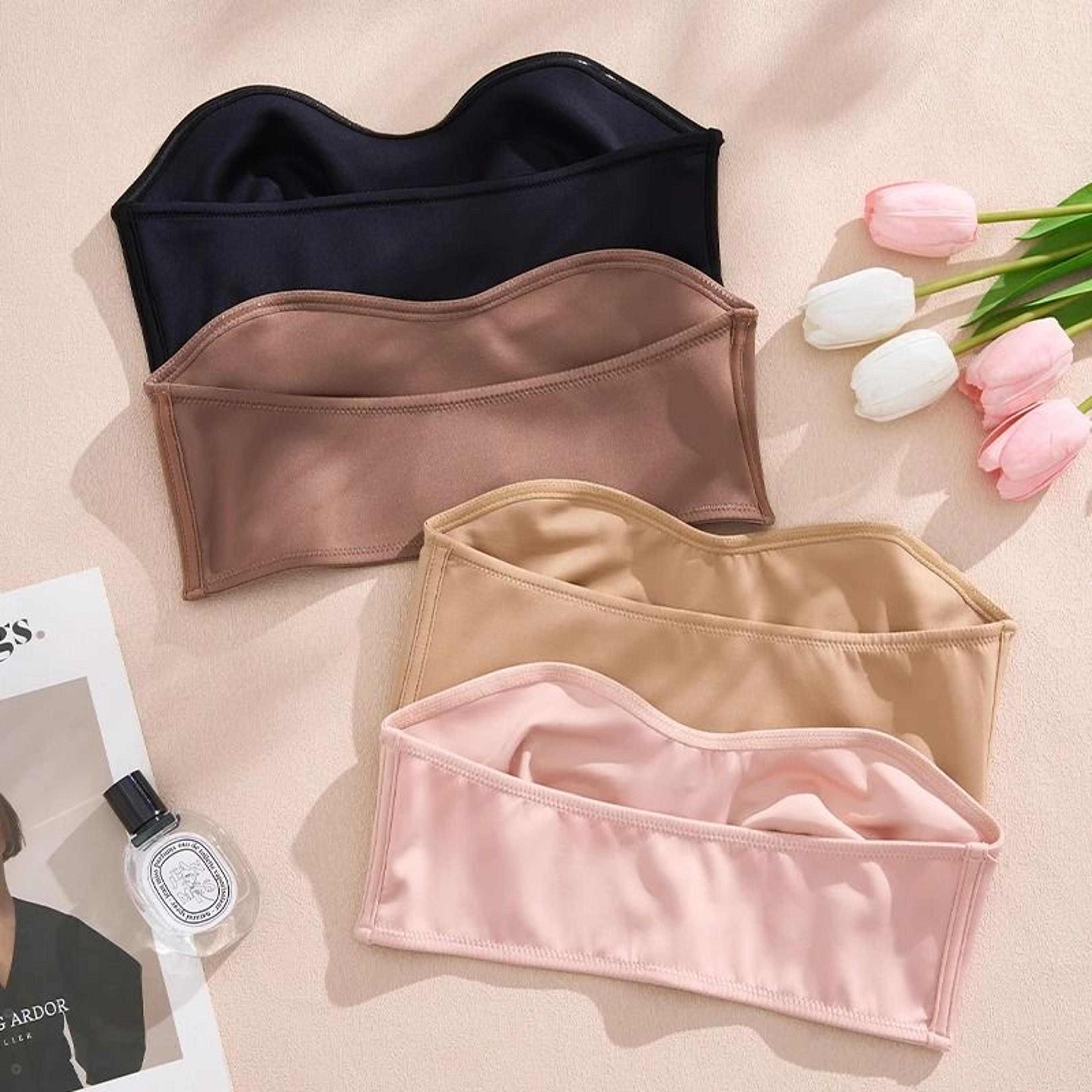 Effective Slipproof Side One Piece Padded Ice Silk Seamless Strapless Bra 5