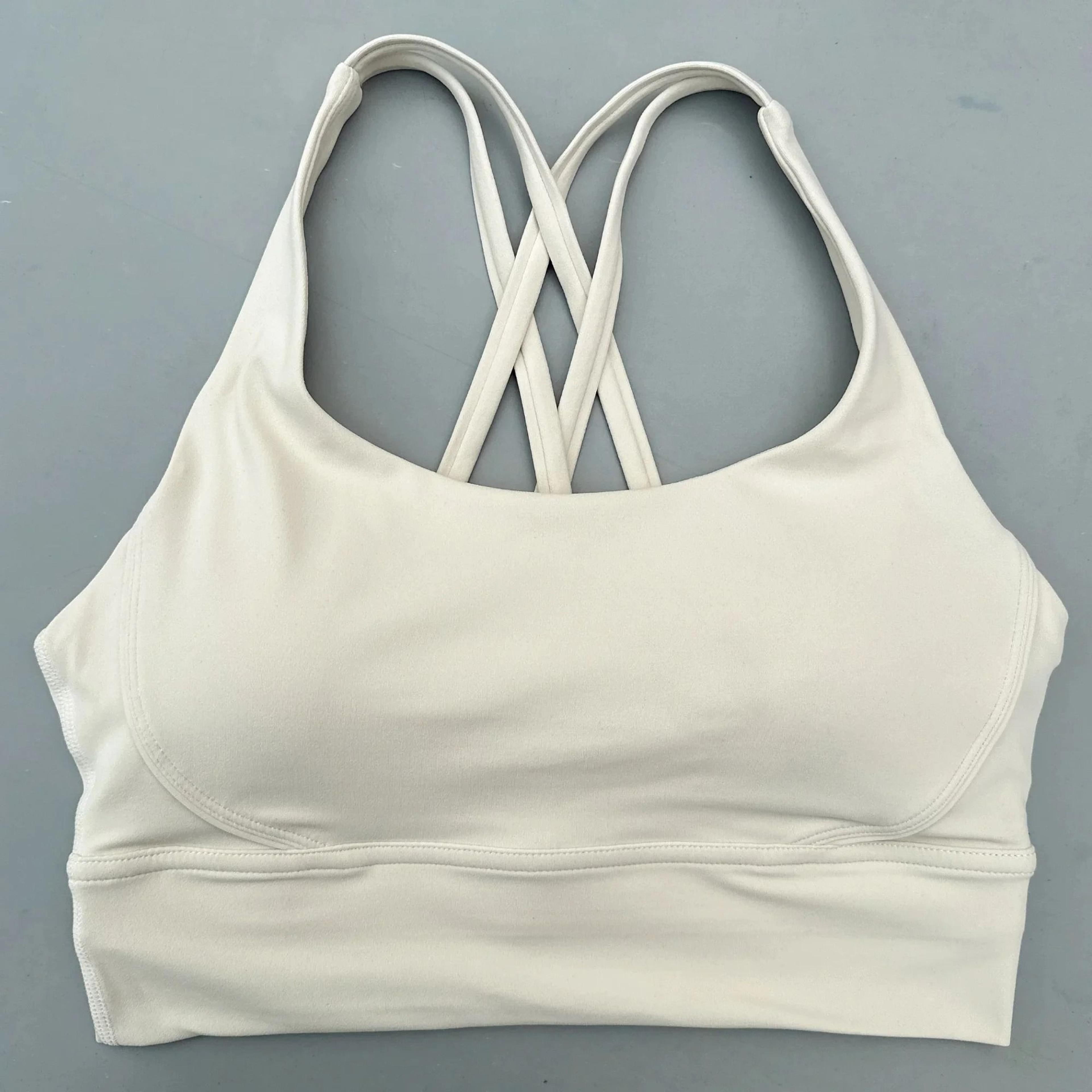 Solid Color Fitness Sport Bra Cross Back High Strength Comprehensive Training Top 3