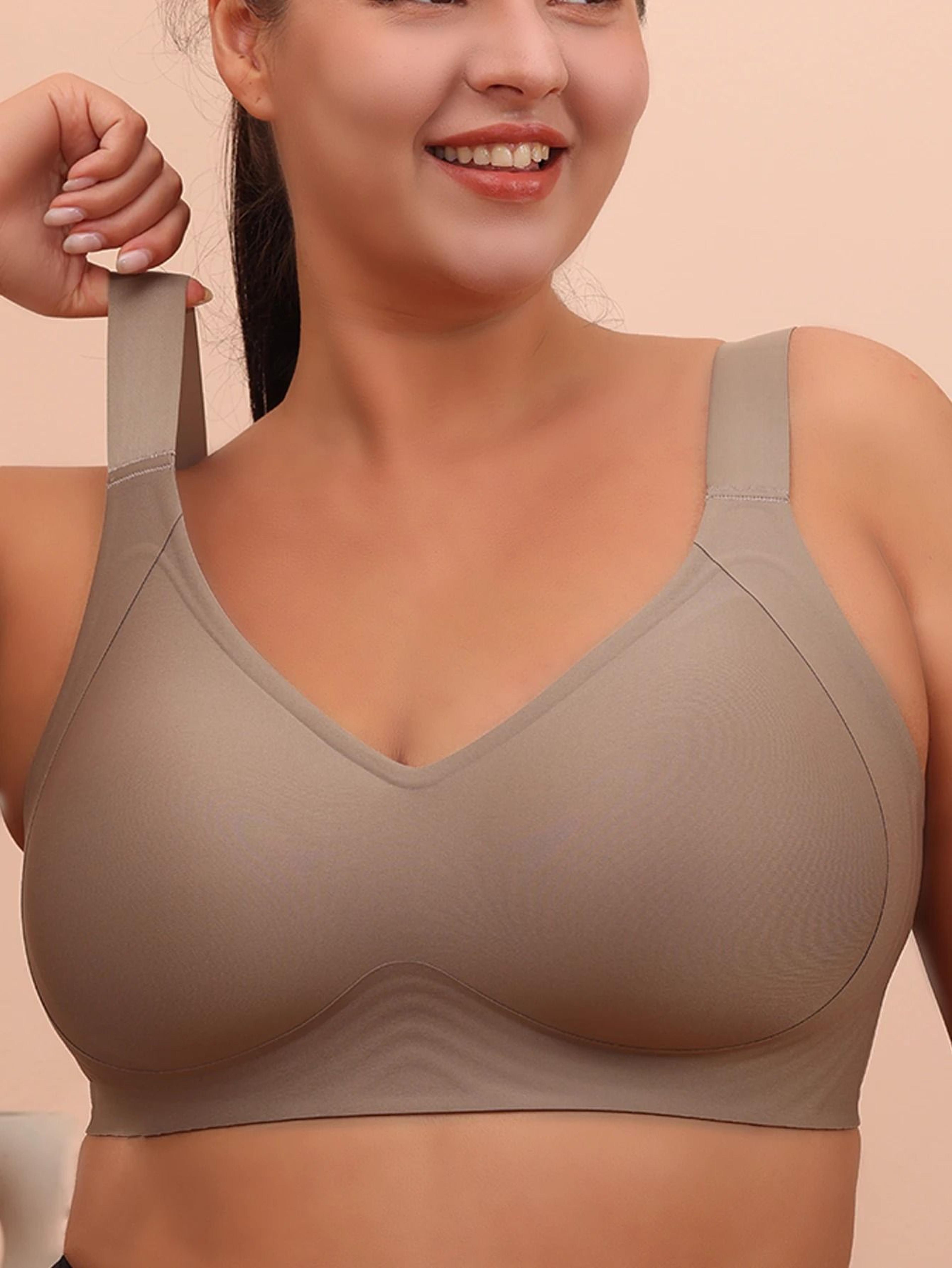 Big Breasted Sleeping Bra Wireless Gathered Plus Size Anti Sagging Yoga Vest 2